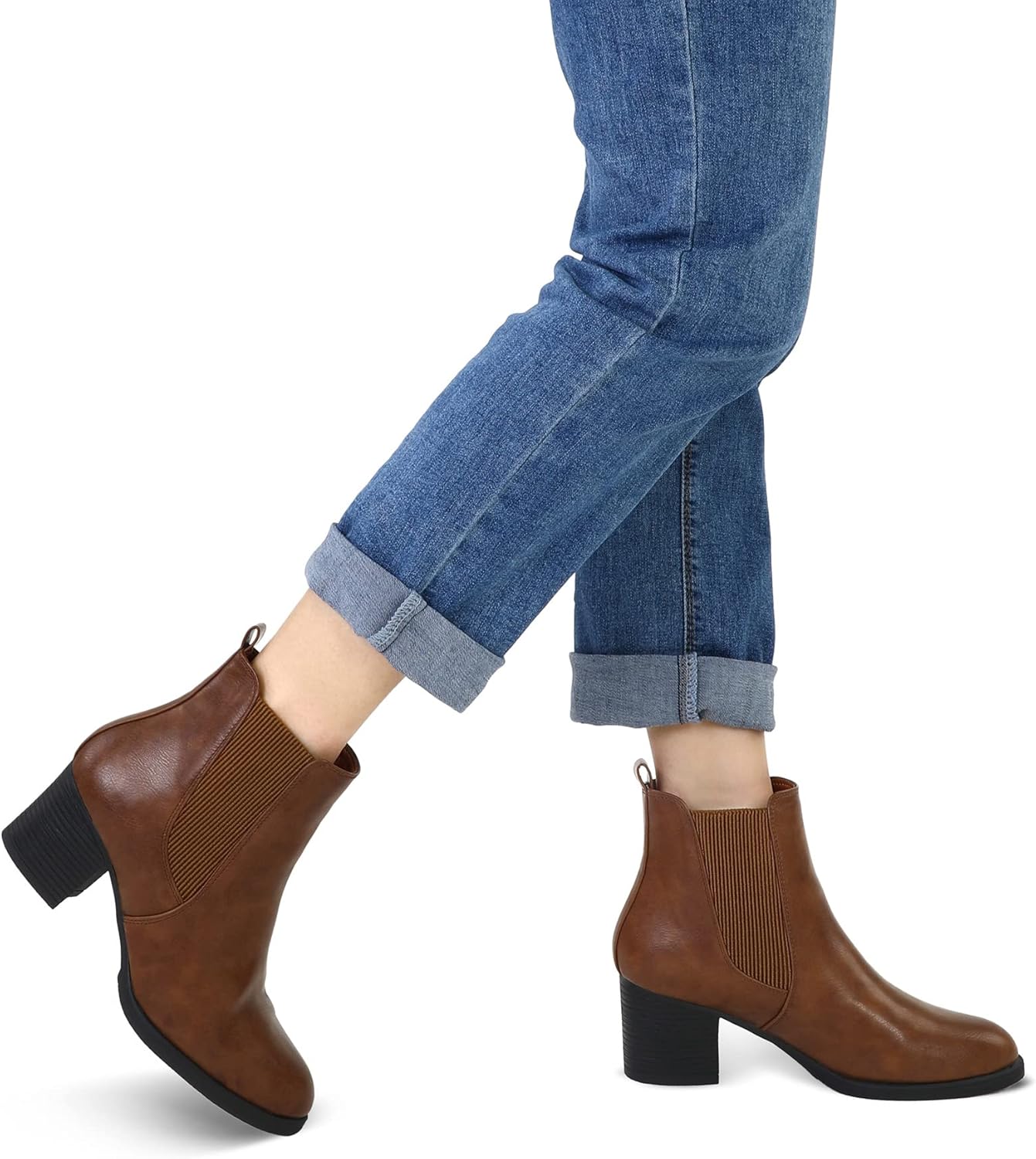 COASIS Women's Chelsea Boots Chunky Block Heel Slip On Ankle Boots with Elastic Sided Fall Booties - Image 2