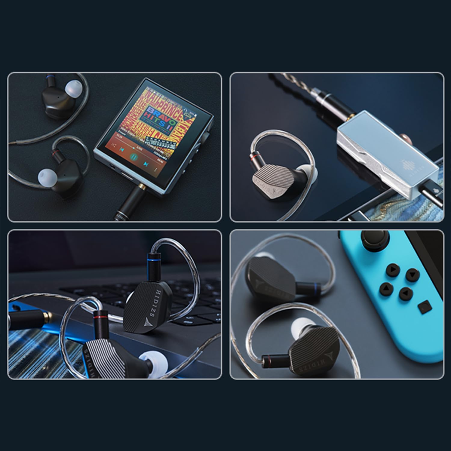 Hidizs MP143 Salt in-Ear Monitors, WDC Coengineered, Custom Fast 2" 14.3 mm Planar IEMs Wired Earphones, 3 Pneumatic Tuning Filters - Unlock 6 Different Sound Styles, High-Purity OFC Cable 4.4 mm