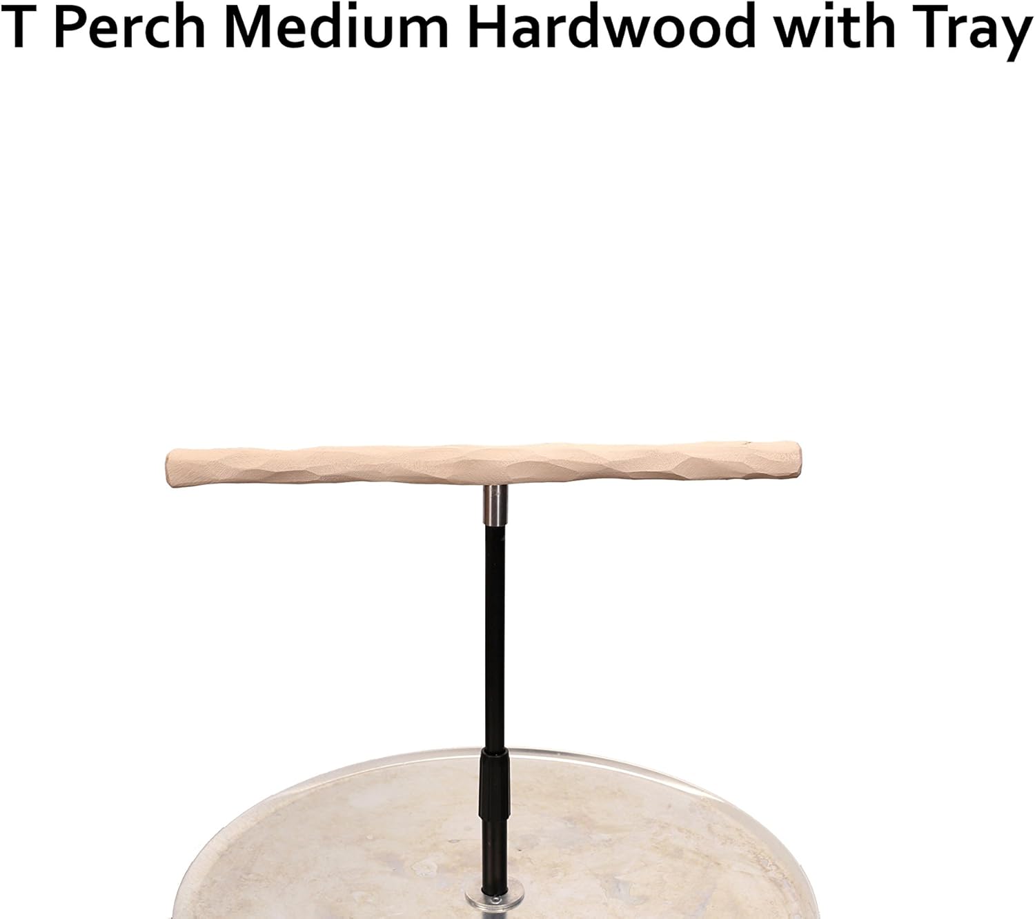 Parrot Training Perch Stand with Potty Tray (T Perch Hardwood, Medium)