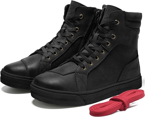BORLENI Motorcycle Shoes for Men with Motorcycle Gloves Touch Screen