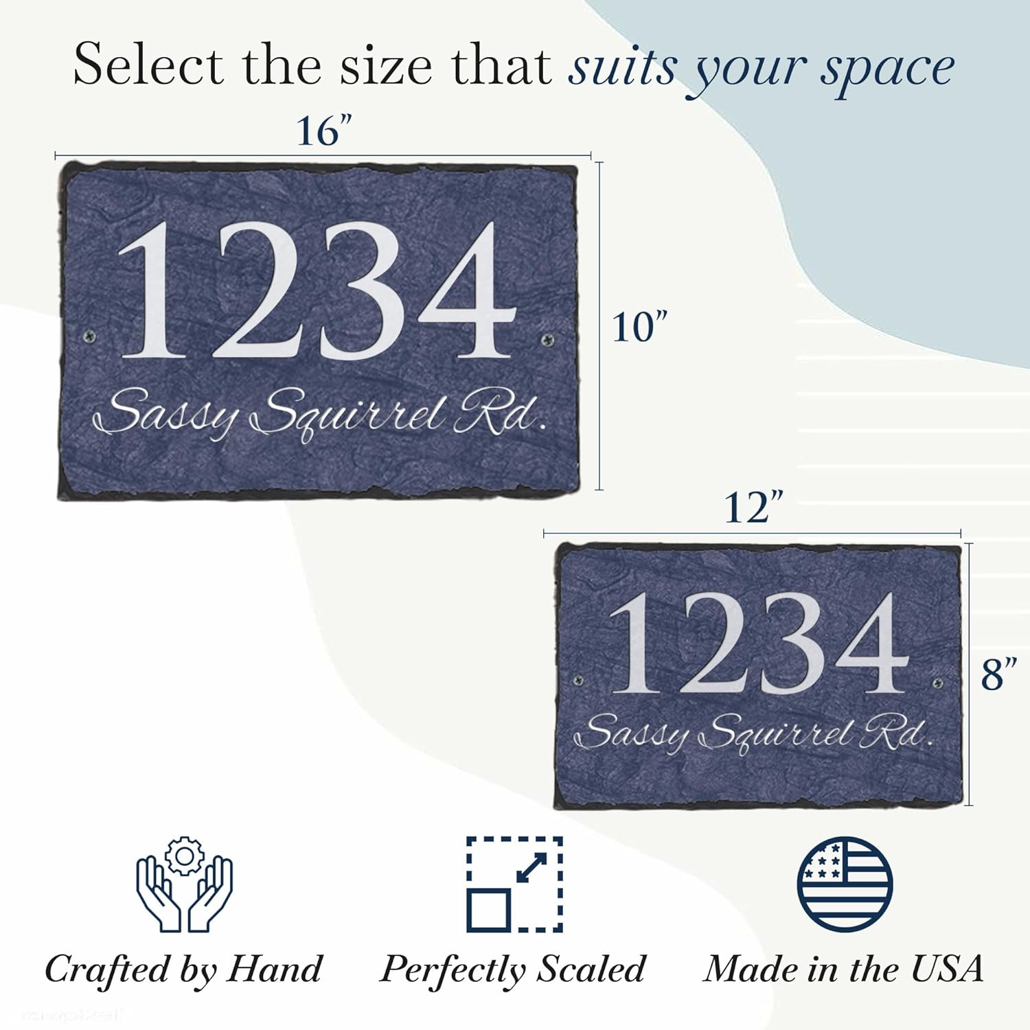 Fully Customizable Slate Home Address Plaque