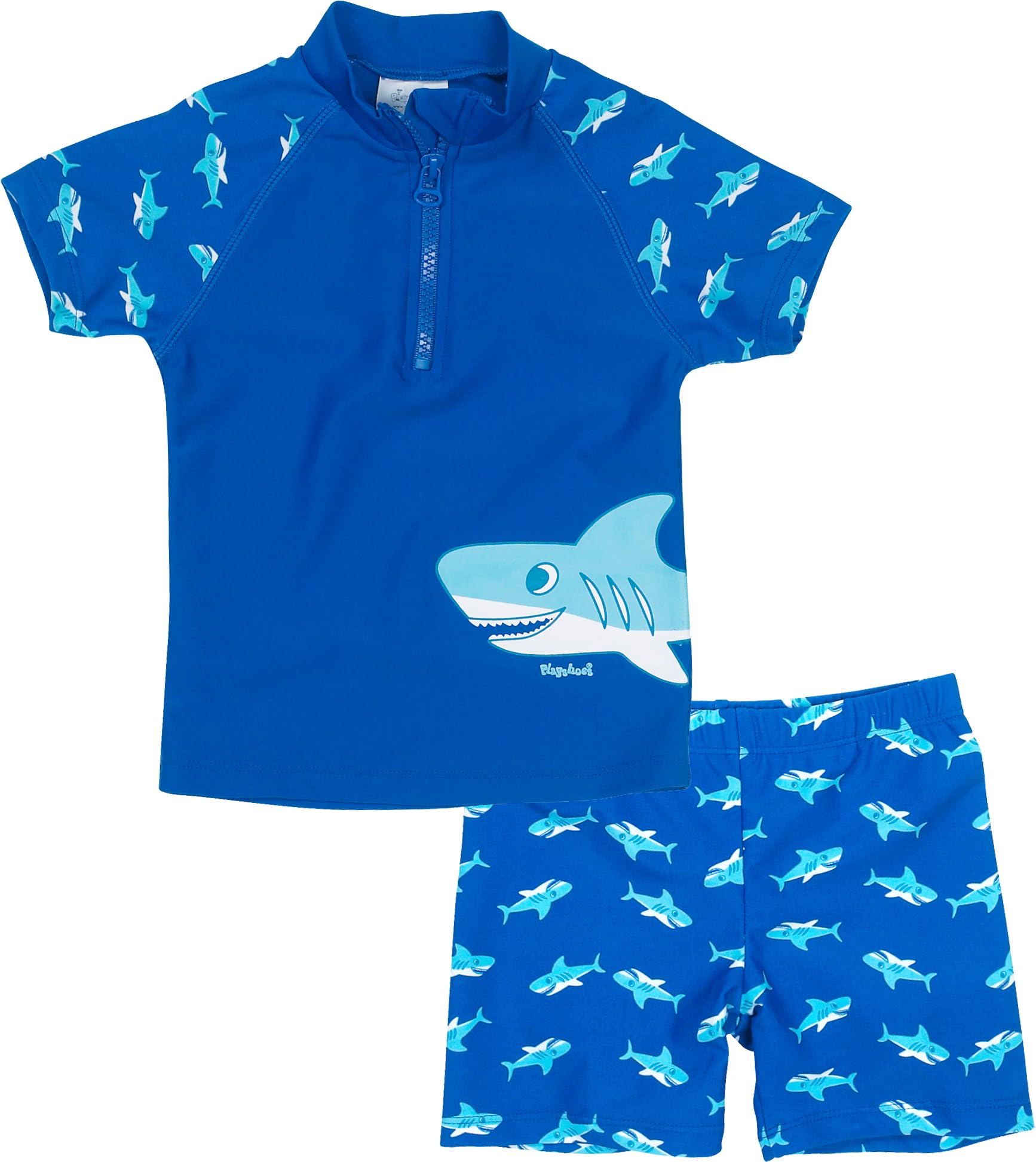 Playshoes Unisex Kinder Schwimmshirt Badehose + Kopftuch Rash-Guard-Set