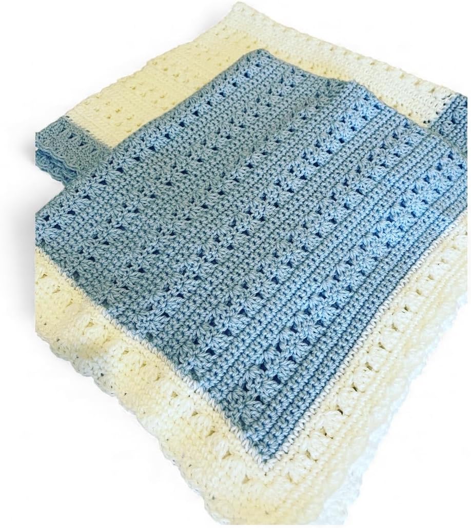 New Hand Crochet Twin Baby Boy Blankets by KIM'S Crochet Designs!