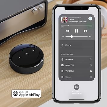 WiiM Mini AirPlay2 Kablosuz Ses Yayı, Multiroom Stereo, Preamplifikatör, Alexa ve Siri Ses Asistanlarıyla Çalışır, Spotify, Amazon Music ve Daha Fazlasından Yüksek Çözünürlüklü Ses Akışı