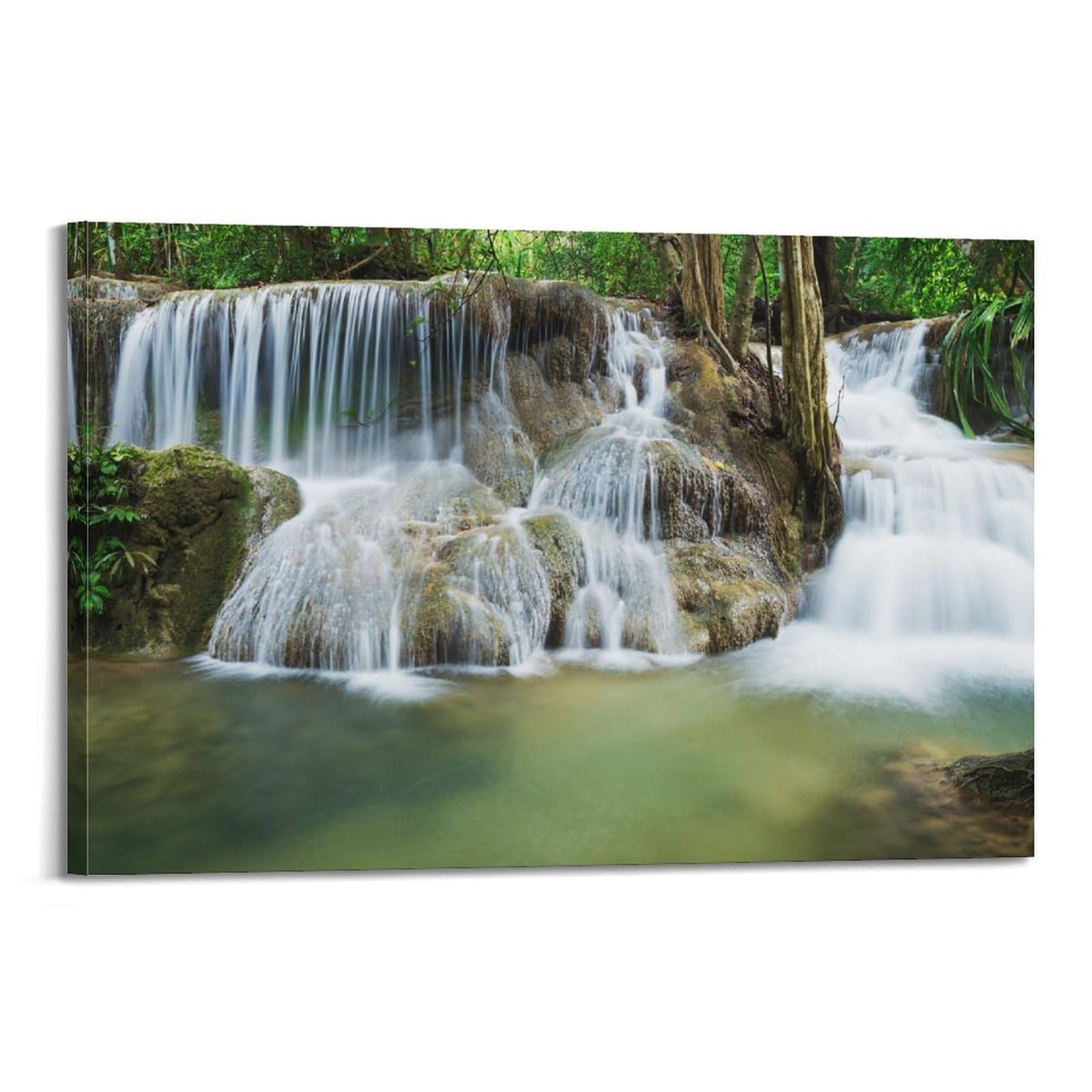 CPGLJD Landscape Art Poster The Jungle WaterFall Poster Decorative Painting Canvas Wall Posters And Art Picture Print Modern Family Bedroom Decor Posters 20x30inch(50x75cm)