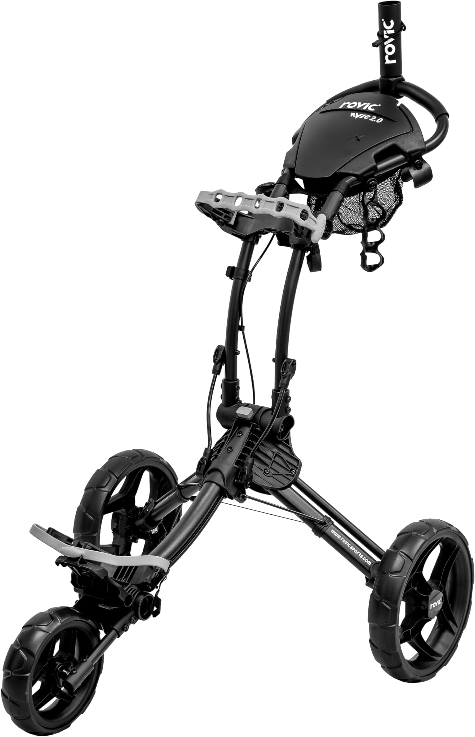 Clicgear Rovic RV1C 2.0 Golf Trolley, 3 Wheel Golf Push Trolley Compact Foldable Design