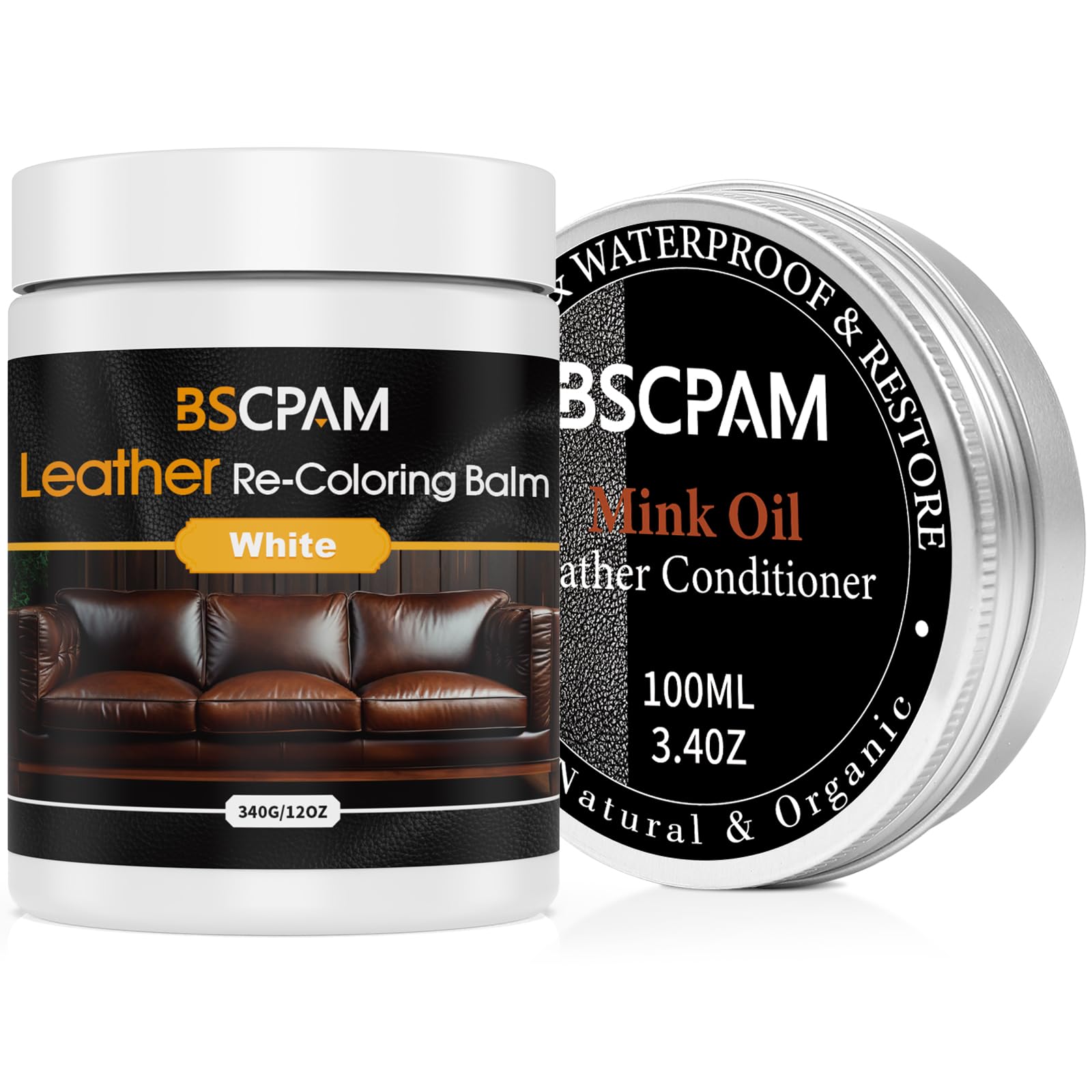 Light Brown Leather Recoloring Balm,8.5oz Leather Sofa Scratch/Stain Remover,Leather Repair kit for Vinyl Furniture and Car Interior,Leather Dye Paint for Scratched and Faded,Leather Color Restorer — view 14