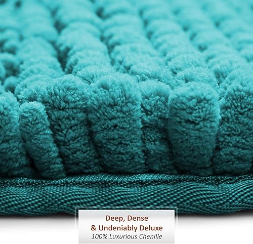 Miniatura 7 de Clara Clark Tapetes para baño de felpilla, tapetes de baño de felpa ultra suaves, lavables a máquina, con parte trasera antideslizante, 44 x 26