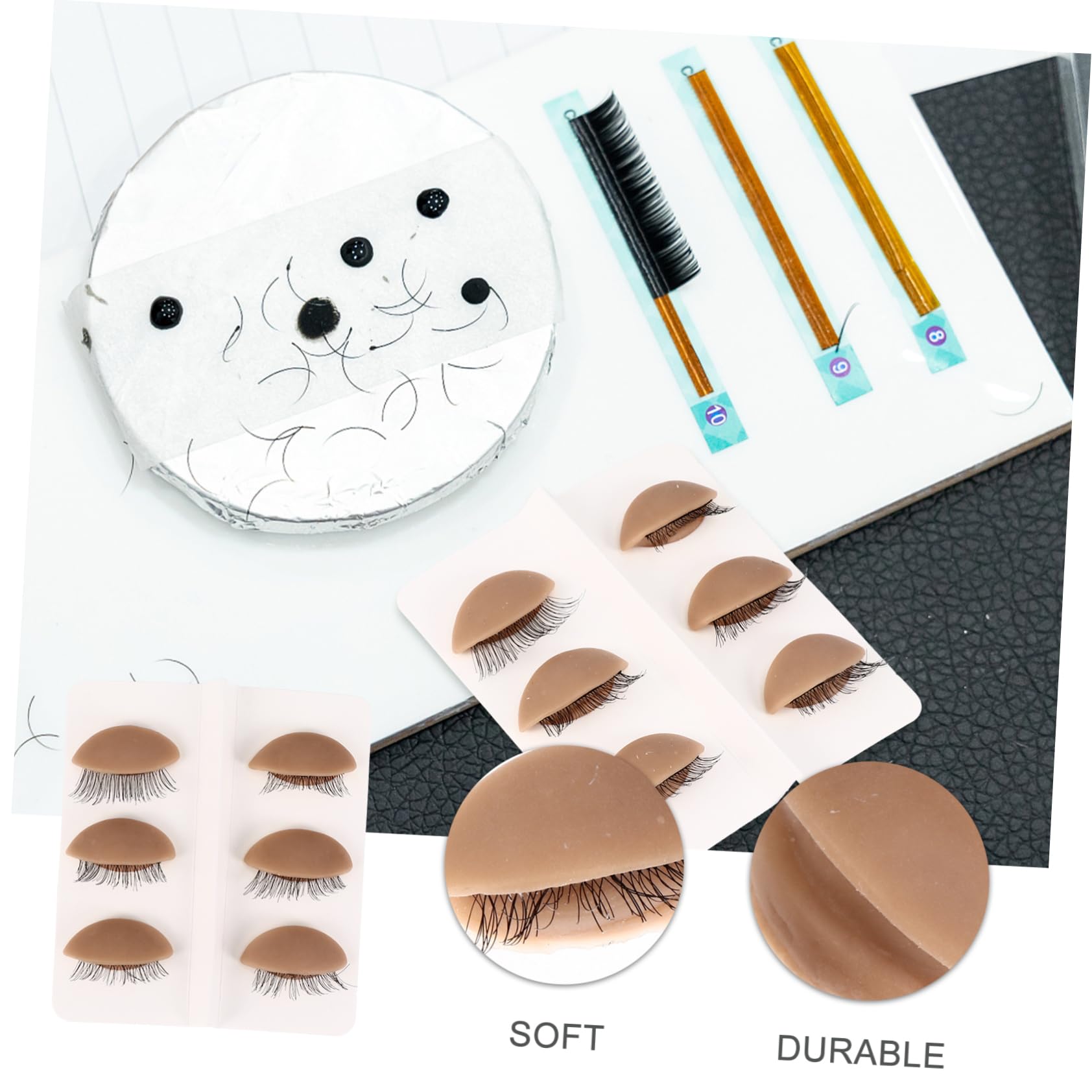 MAGICLULU 2 Set Di Strumenti Per La Pratica Del Trucco Delle Palpebre 6 Paia Riutilizzabili in Silicone Per Lallenamento Dellestensione Delle Ciglia 6 Paia * 2