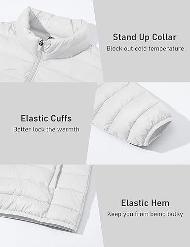 Miniatura 6 de MAGCOMSEN Chaqueta acolchada para hombre, abrigo de invierno ligero y cálido, repelente al agua, chaqueta aislante a prueba de viento