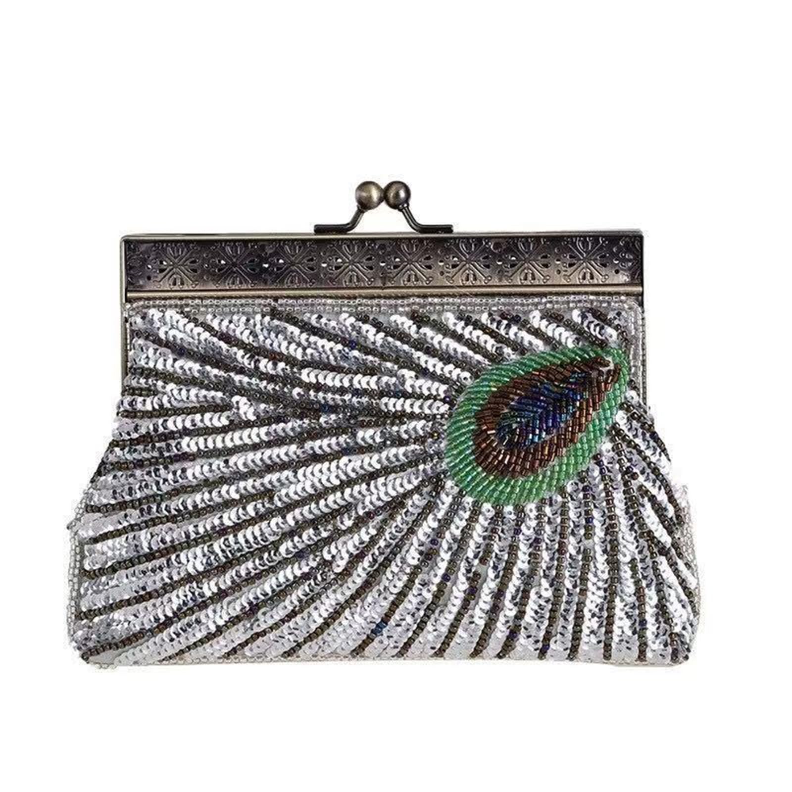 Bolso de noche para mujer, de lujo, pavo real, bolso de noche, bolso de boda, bolso de mano, bolso de mano