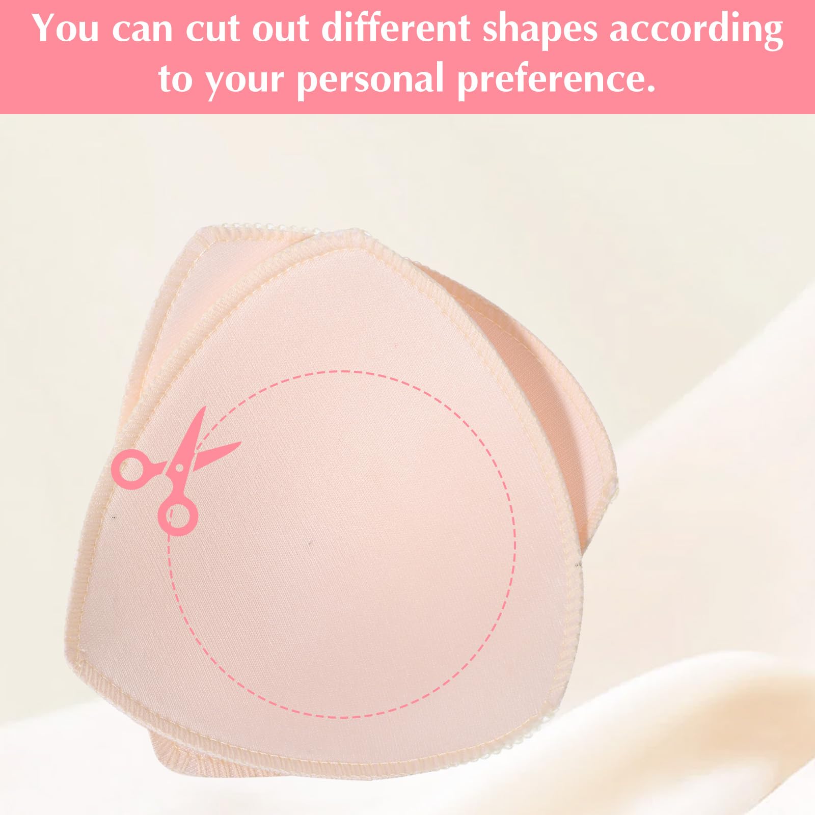 4 Paar Dreieck BH-Einlagen, Atmungsaktive BH Polster Einlagen, Abnehmbare BH Pads Push Up, Kantenvernähte BH Cups zum Einnähen, Silhouette-Verstärker, für Damen Bikini Sport-Bhs Bademode (13*12.5cm)
