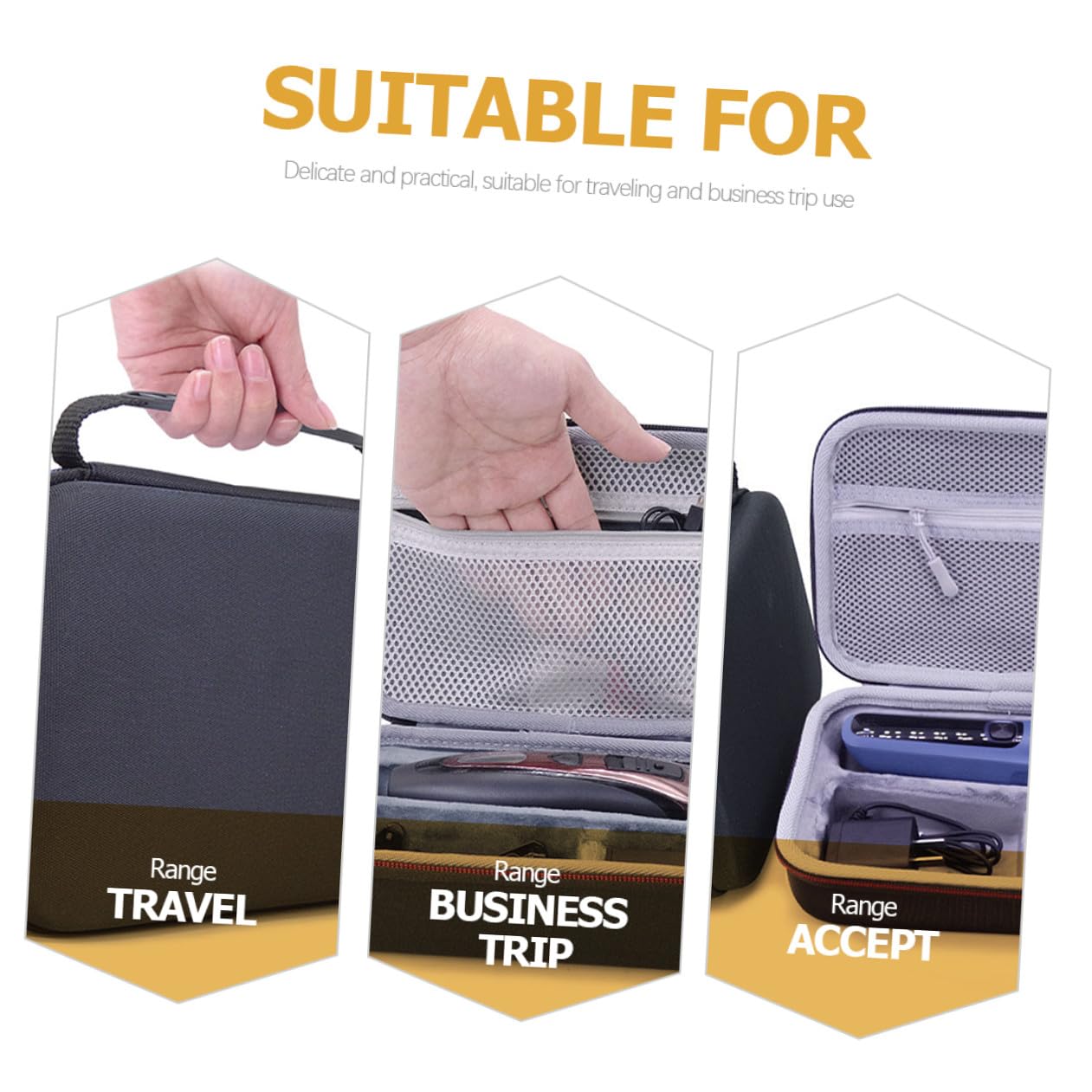 VILLCASE Étui de Rangement pour Rasoir Manuel en Eva Noir, Paquet à Trimmer Portable et Léger, Fête des Pères Voyages