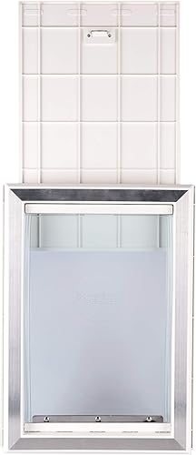 Miniatura 4 de BarksBar Puerta Original para Perros de Plástico con Forro de Aluminio color blanco solapas suaves Panel japonés de bloqueo deslizante de 2 vías y