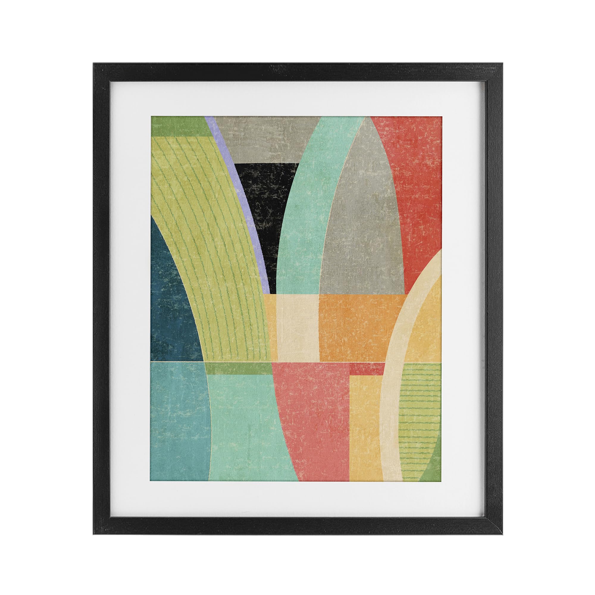 'Retro Geometric Archways'| Framed Print Under Glass