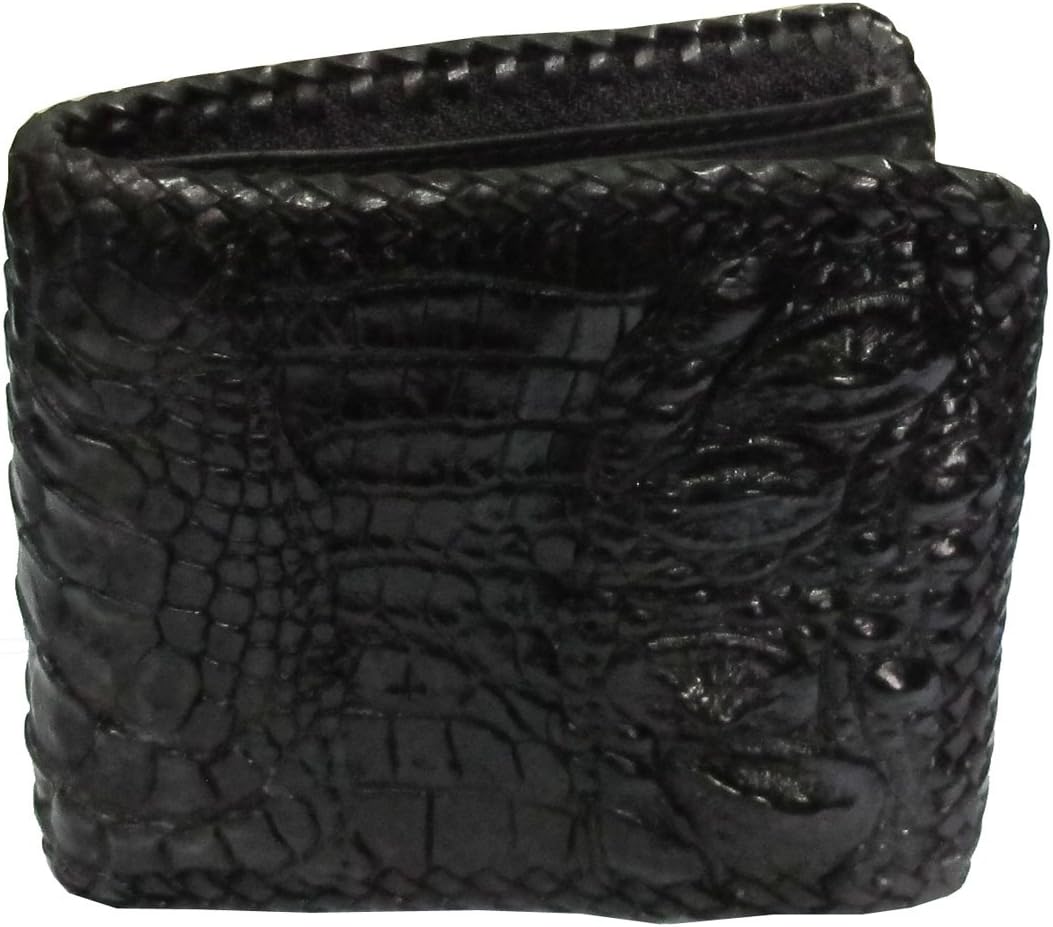 ** CHEAPEST ** GENUINE CROCODILE LEATHER BIFOLD WELLET STITCHES PER PATTERN