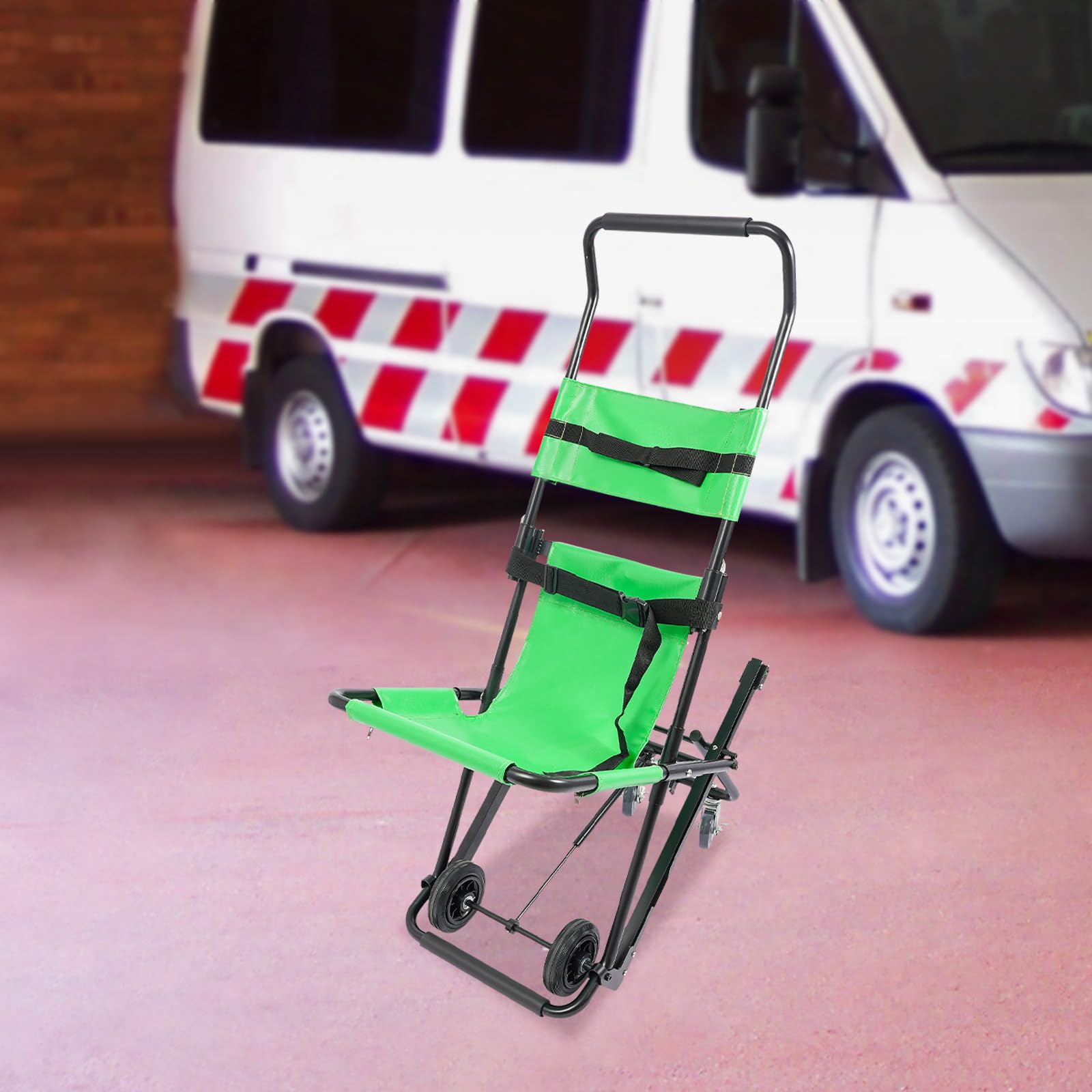 MINRS Silla de escalera plegable para personas mayores, silla de evacuación con cinturones de seguridad, para adultos, silla de ruedas para adultos, transporte manual, silla de transporte médico