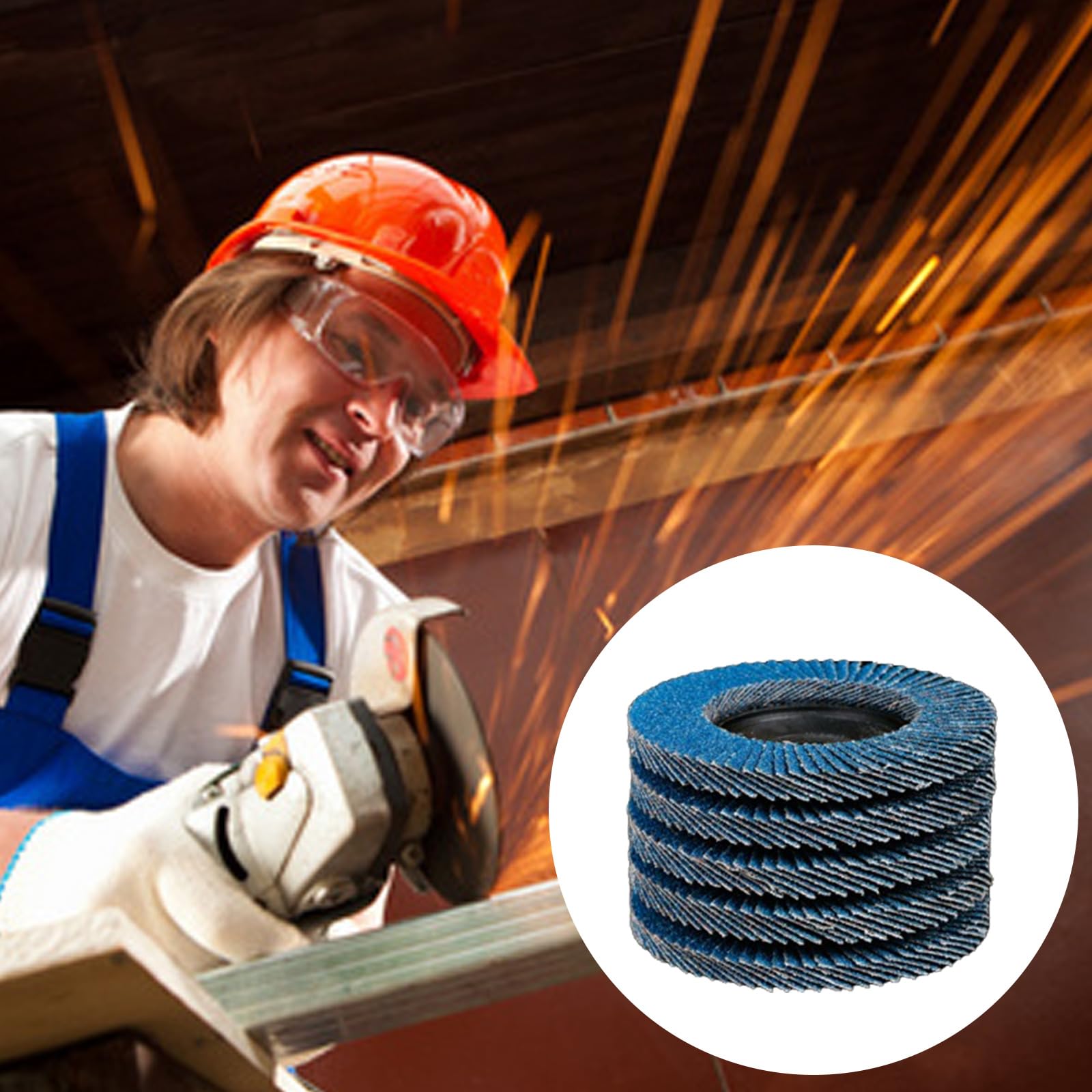 12 sztuk krążków wachlarzowych, ściernych, ściernych, 75 mm, ziarnistość 120, tarcza lamelowa, do metalu, stali, drewna, tarcza szlifierska, mop szlifierski, płyta do szlifowania, kolor niebieski