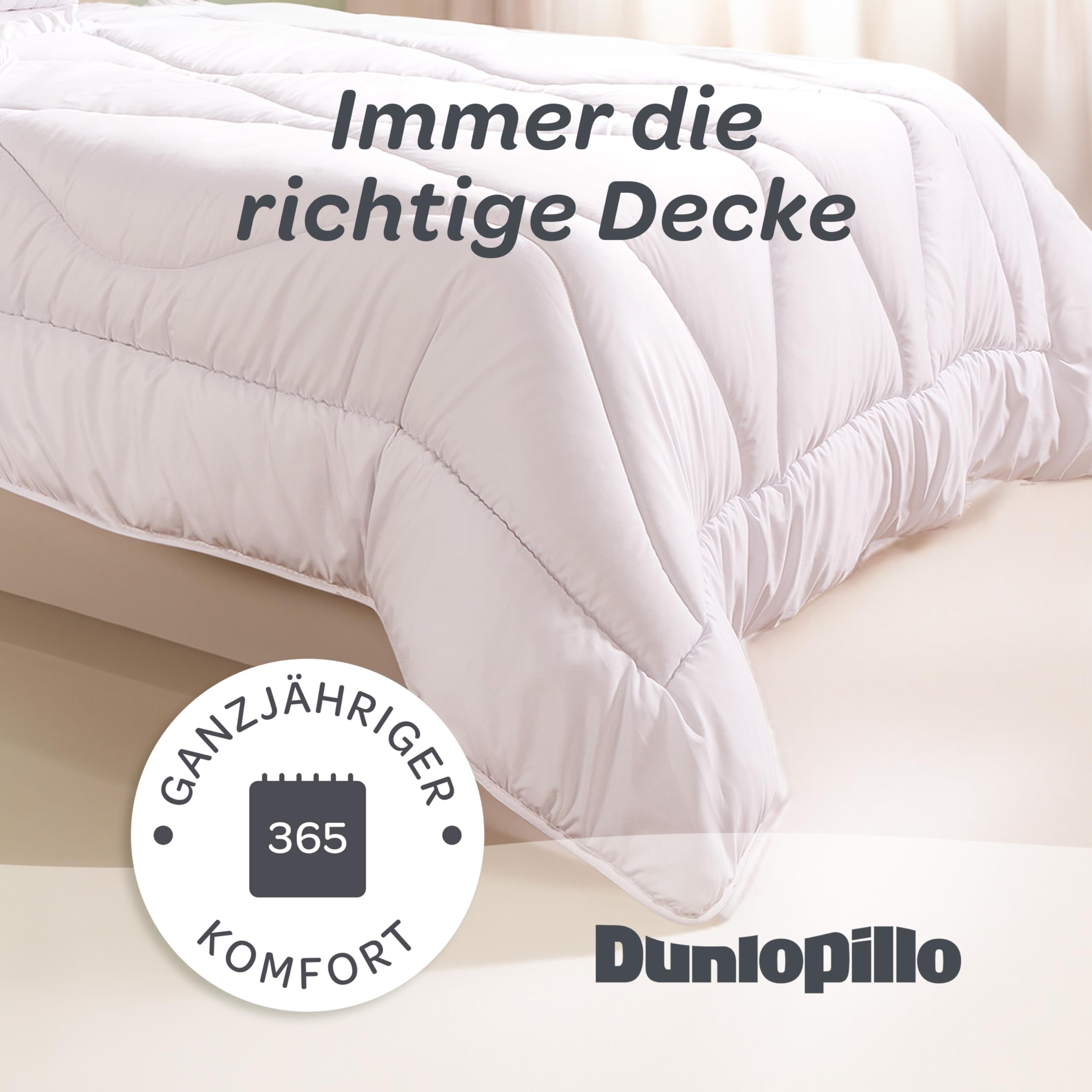 Dunlopillo Bettdecke 155x220 - Premium Ganzjahresdecke | Oeko-Tex Zertifiziert Decke für Allergiker | Winter Steppdecke, Decken, Duvet, Winterdecke, Bettdecken 155x220cm