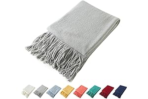 Furnina Woven Throw Blanket with Fringe