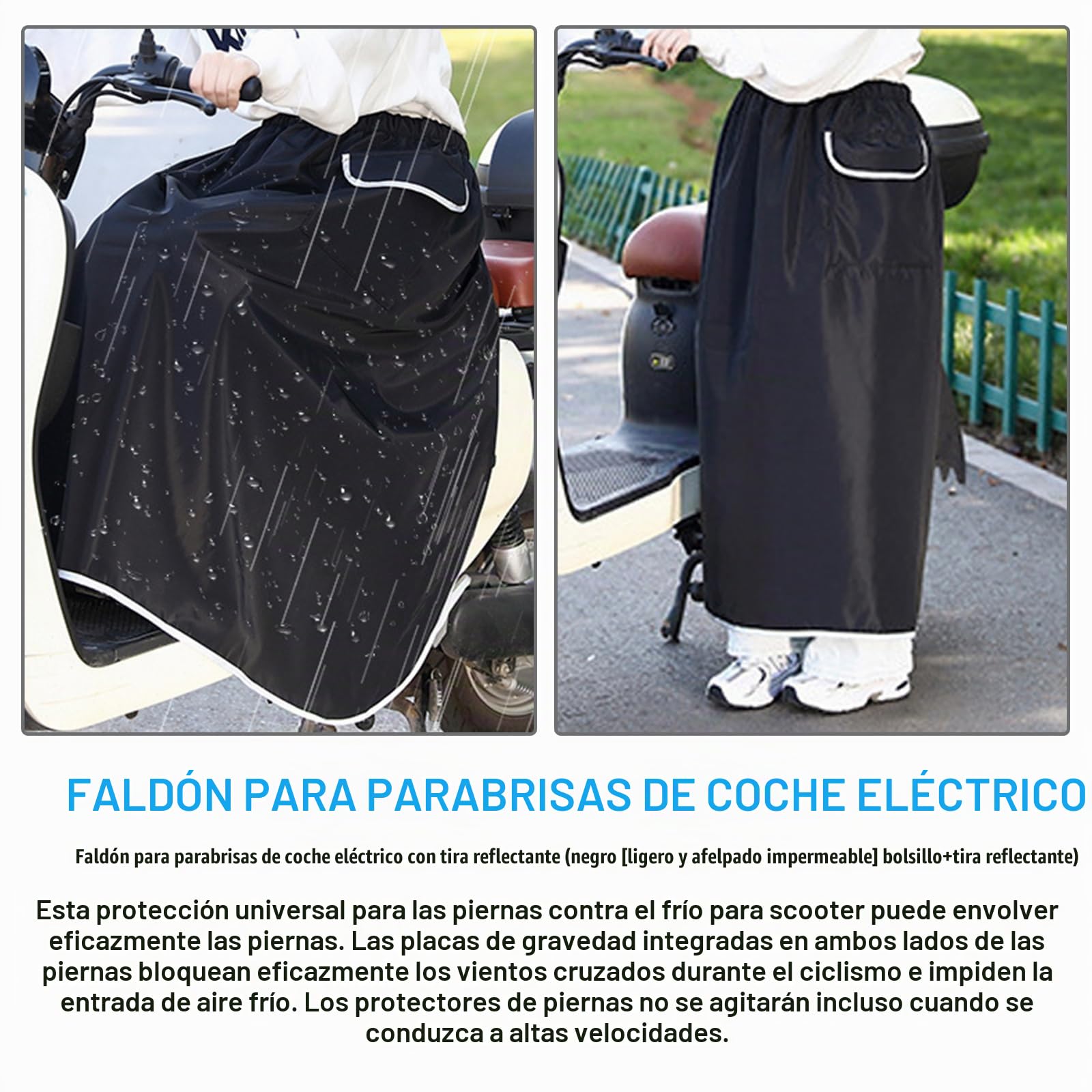Cubre Piernas para Moto,Cubrepiernas Scooter con Bolsillo,Tiras Reflectantes,Funda Universal para Patas De Scooter,Manta Térmica Piernas para Scooter para Clima Frío,Impermeable