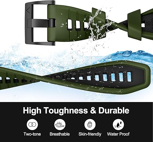 Miniatura 3 de Compatible con Fenix 7, correa de reloj de silicona de fácil ajuste de 0.866 pulgadas para Garmin Fenix 5Fenix 5 PlusFenix 6Fenix 6 ProFenix 7