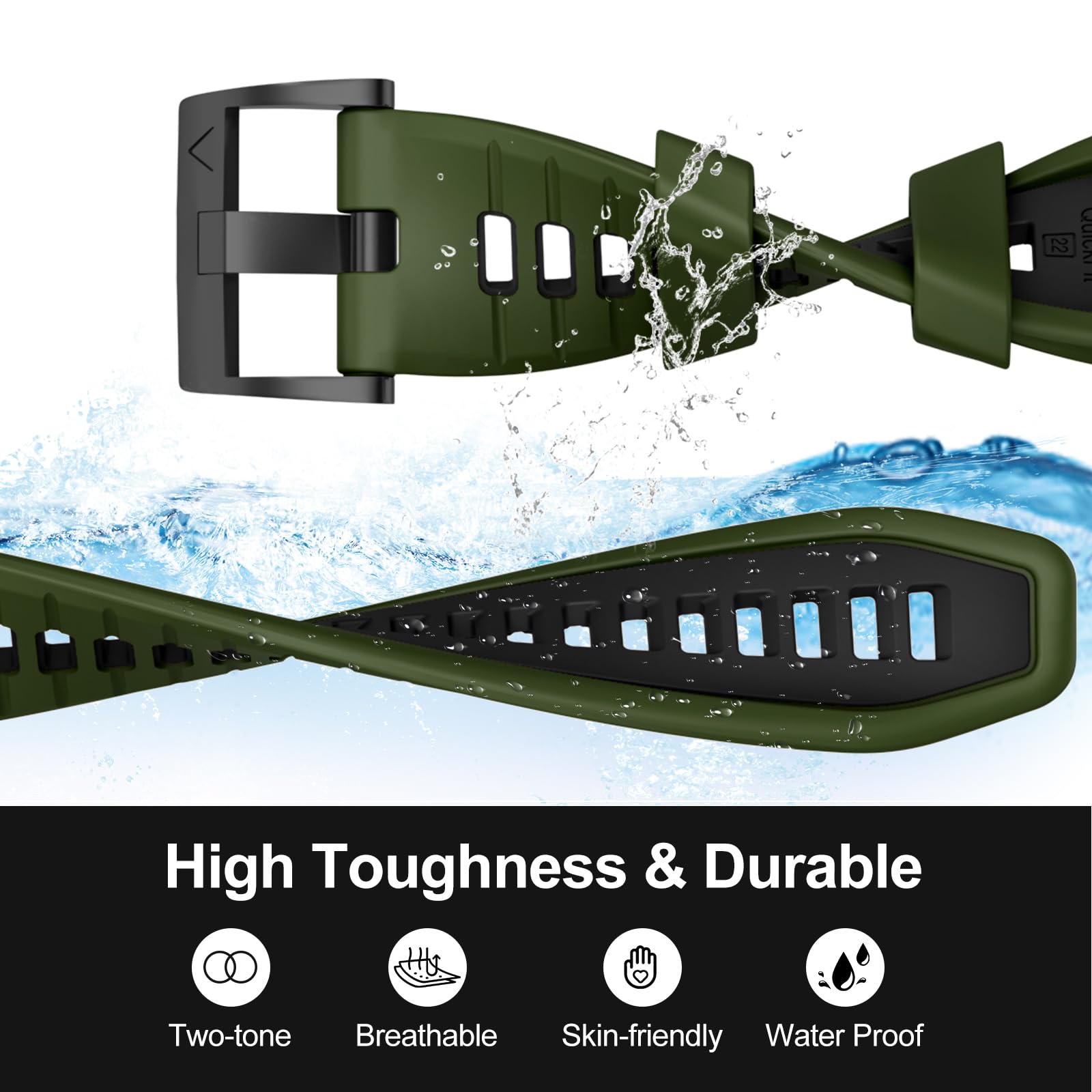22mm Cinturino rapido per Garmin Fenix 7 Pro/Fenix 7/Fenix 6/Fenix 5/EPIX 2, Cinturino di ricambio in silicone morbido per Garmin Forerunner 935/945/955/754/Approach S60/S62