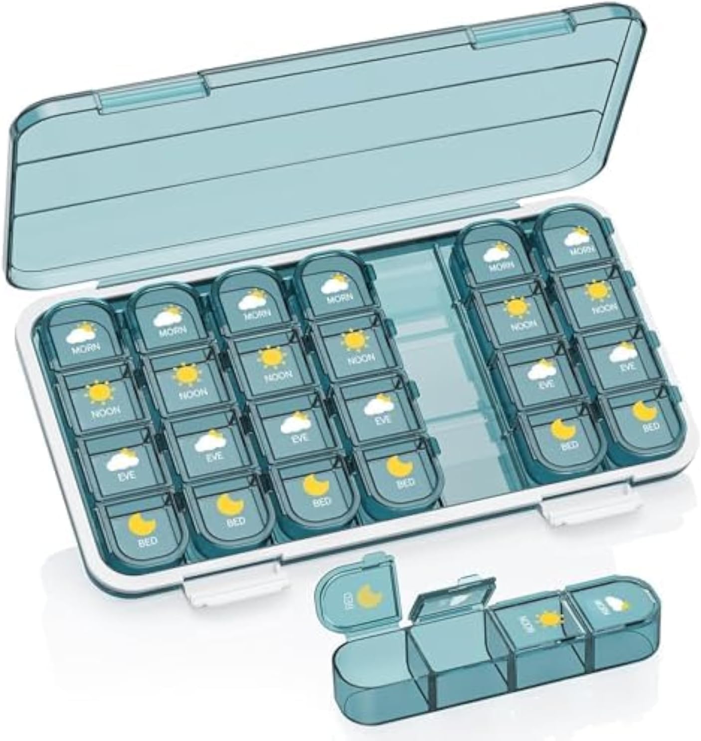 Pill Organizer 4 Times A Day, Pill Box 4 Times A Day 7 Day – Acedada Weekly Medicine Box Organizer with Separate Case, Portable Daily Pill Container Dispenser for Vitamin, Fish Oils, Supplements, Blue Pill Organizer 4 Times A Day, Pill Box 4 Times A Day 7 Day – Acedada Weekly Medicine Box Organizer with Separate Case, Portable Daily Pill Container Dispenser for Vitamin, Fish Oils, Supplements, Blue