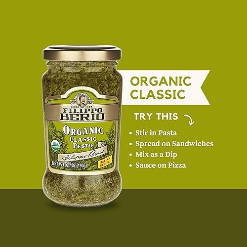 Miniatura 12 de Filippo Berio Pesto, Albahaca vegana, tarro de vidrio de 6.7 onzas