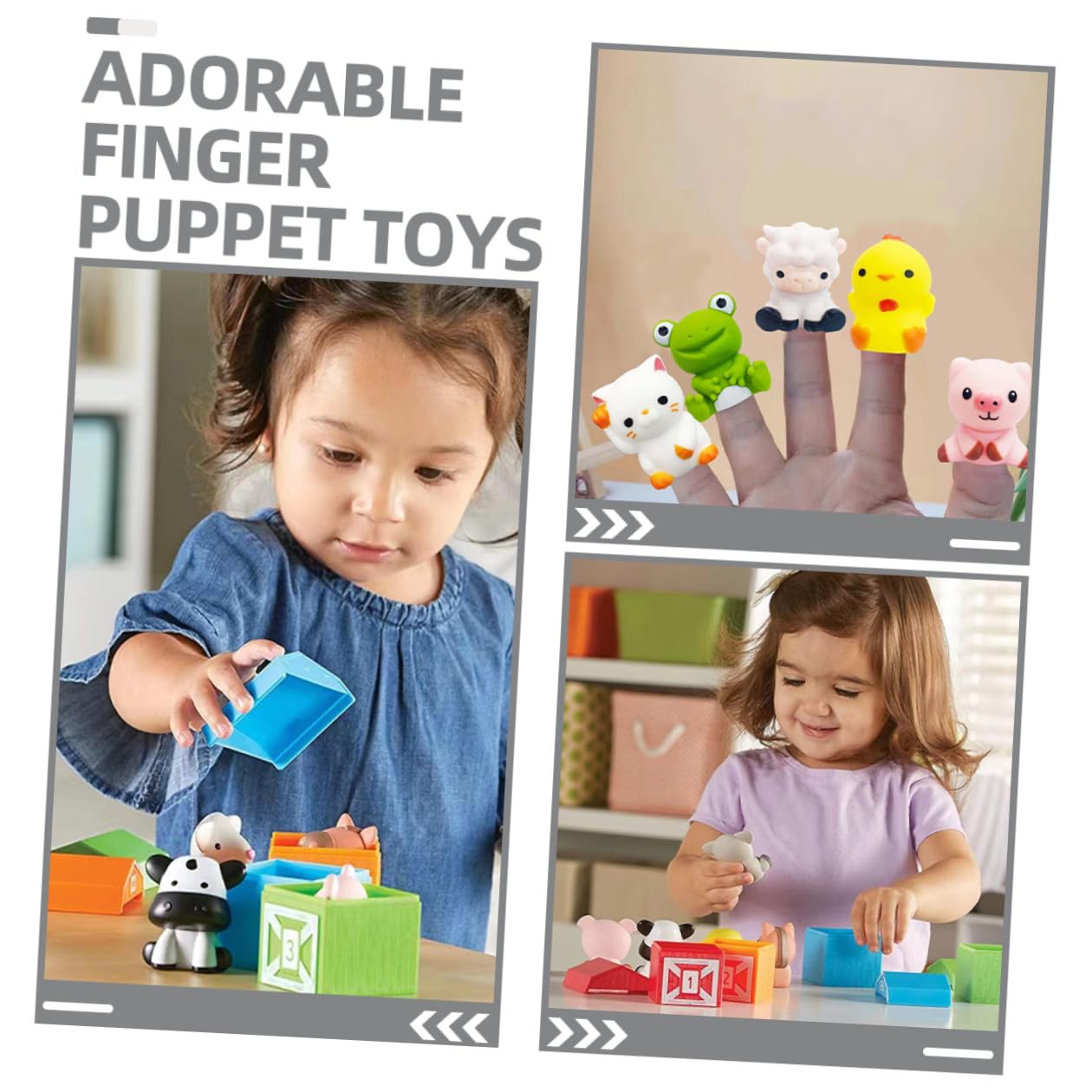 Tofficu Figuras Flexibles de Dedo de Animales para Niños, 10 Piezas de Plástico Diseño de Dibujos Animados, Fáciles de Usar para Enseñanza y Juego Educativo Estilo Aleatorio