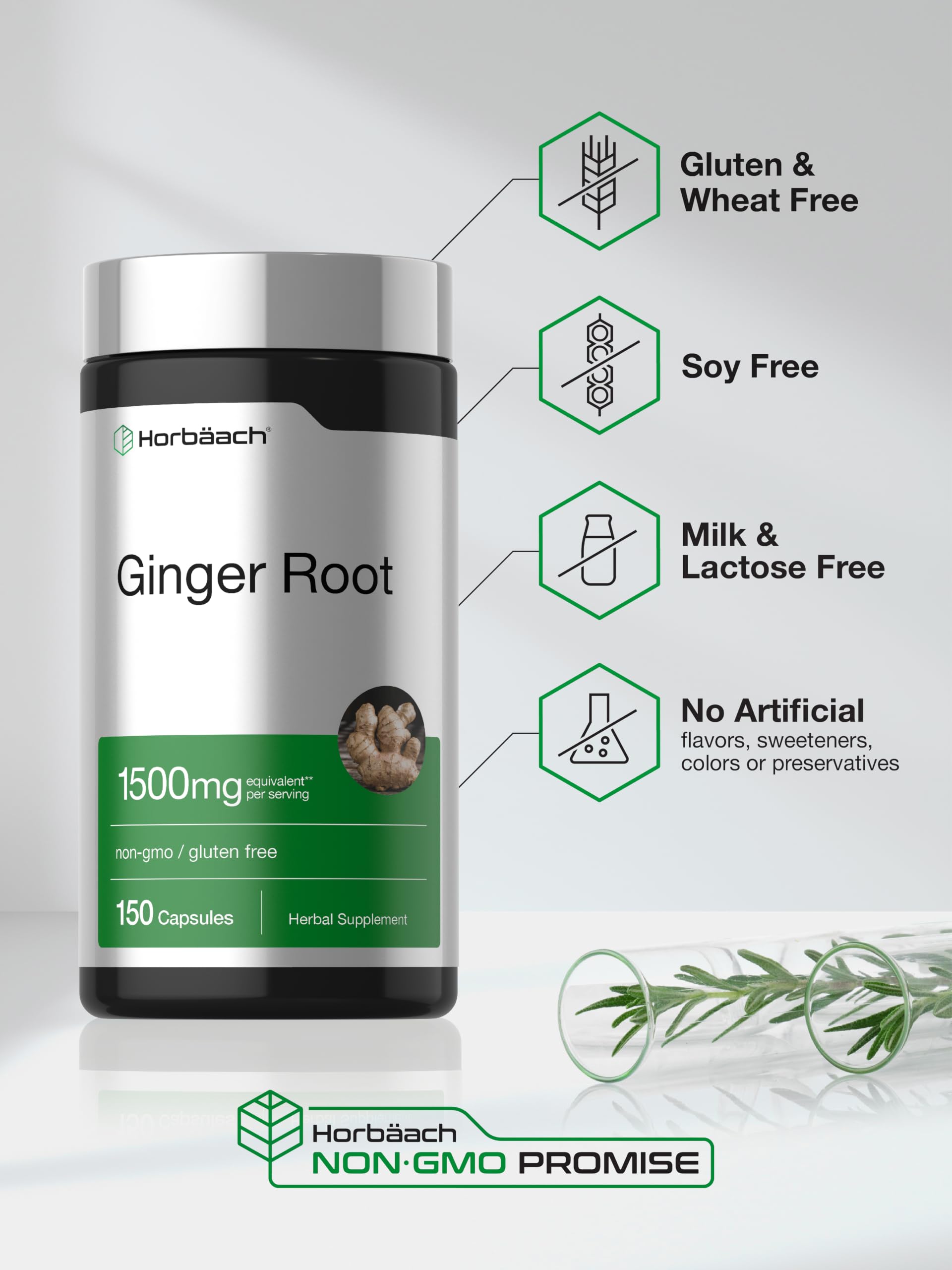 Horbäach Ginger Root Extract Supplement | 150 Capsules — Amazon image 5