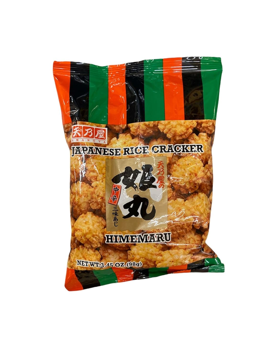 Amanoya Himemaru. Rice Crackers. Japanese Traditional Snack. Crispy. Savory. Asian Flavor – 3.45 Oz (pack of 8)