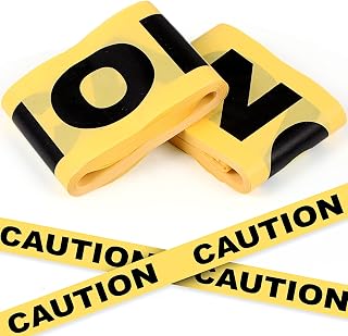 TaoBary 100 ft Crime Scene Tape Caution Barricade Halloween 2 Rolls Tearable Warning Tape Safety Bright Yellow for Christmas Wedding Party Indoor Decor Prop(Caution)