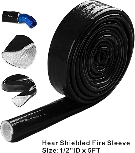 Miniatura 21 de Funda protectora contra incendios de 1 pulgada (1.000 in) de identificación, funda de calor, armadura térmica contra incendios, fibra de vidrio Rojo