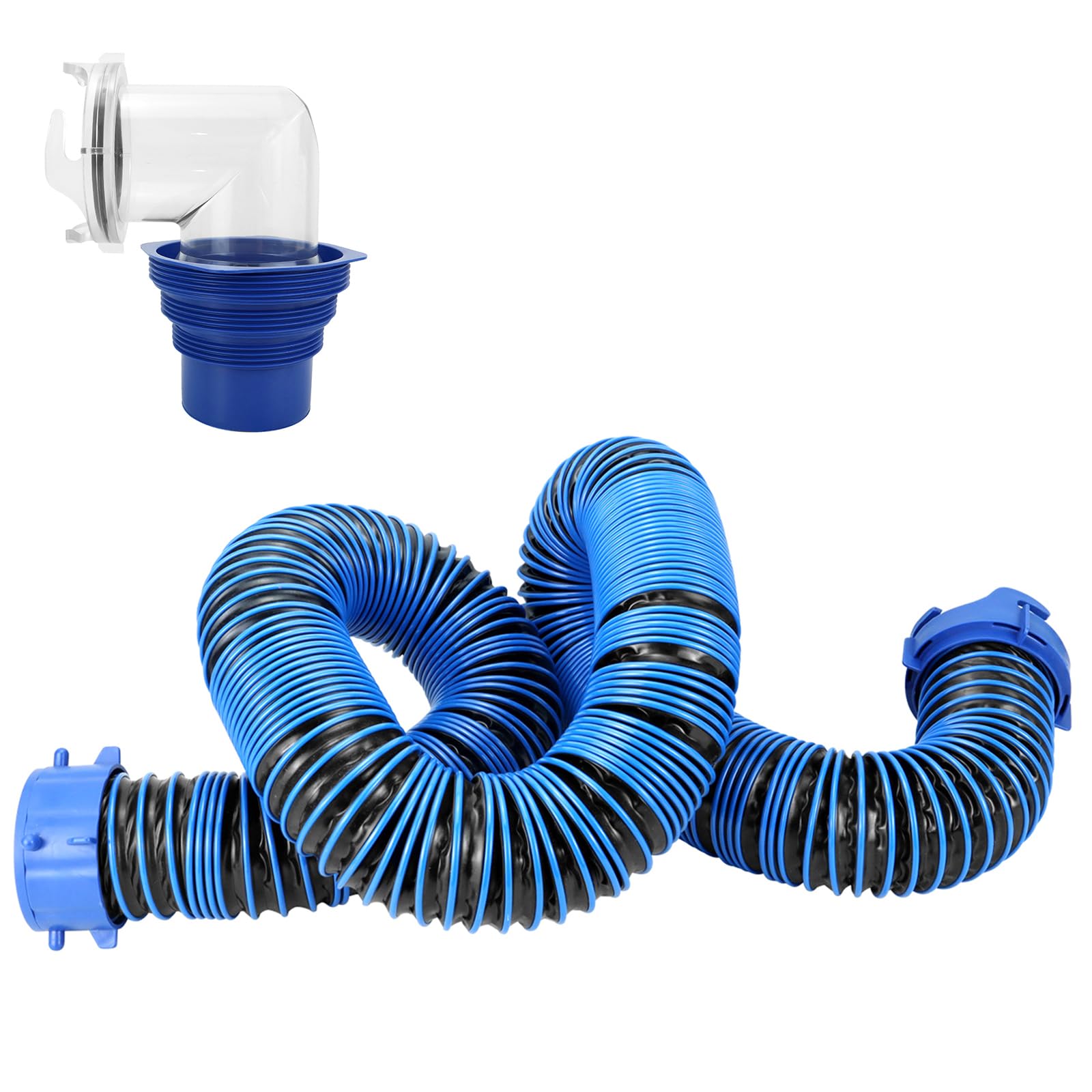 Kaeltsyn Sewage Pipe With Elb Duty Campers Waste Water Drainage Hose 10Ft Length Construction Sewer Set Leakproof For Waste