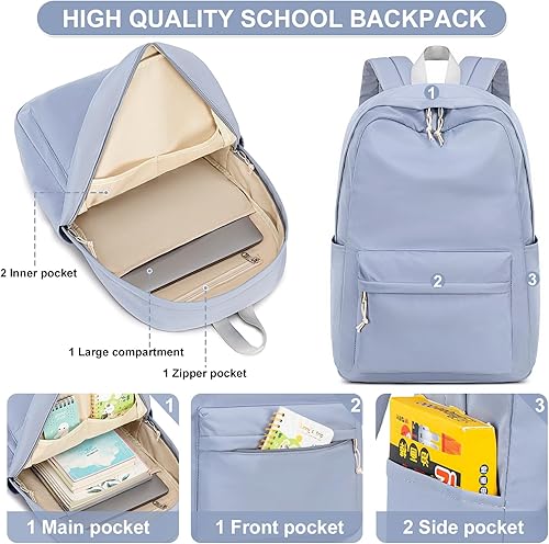 Miniatura 4 de Mochila escolar para adolescentes, niñas, mujeres, mochila para laptop, mochila universitaria, escuela secundaria, viajes, trabajo, viajeros,