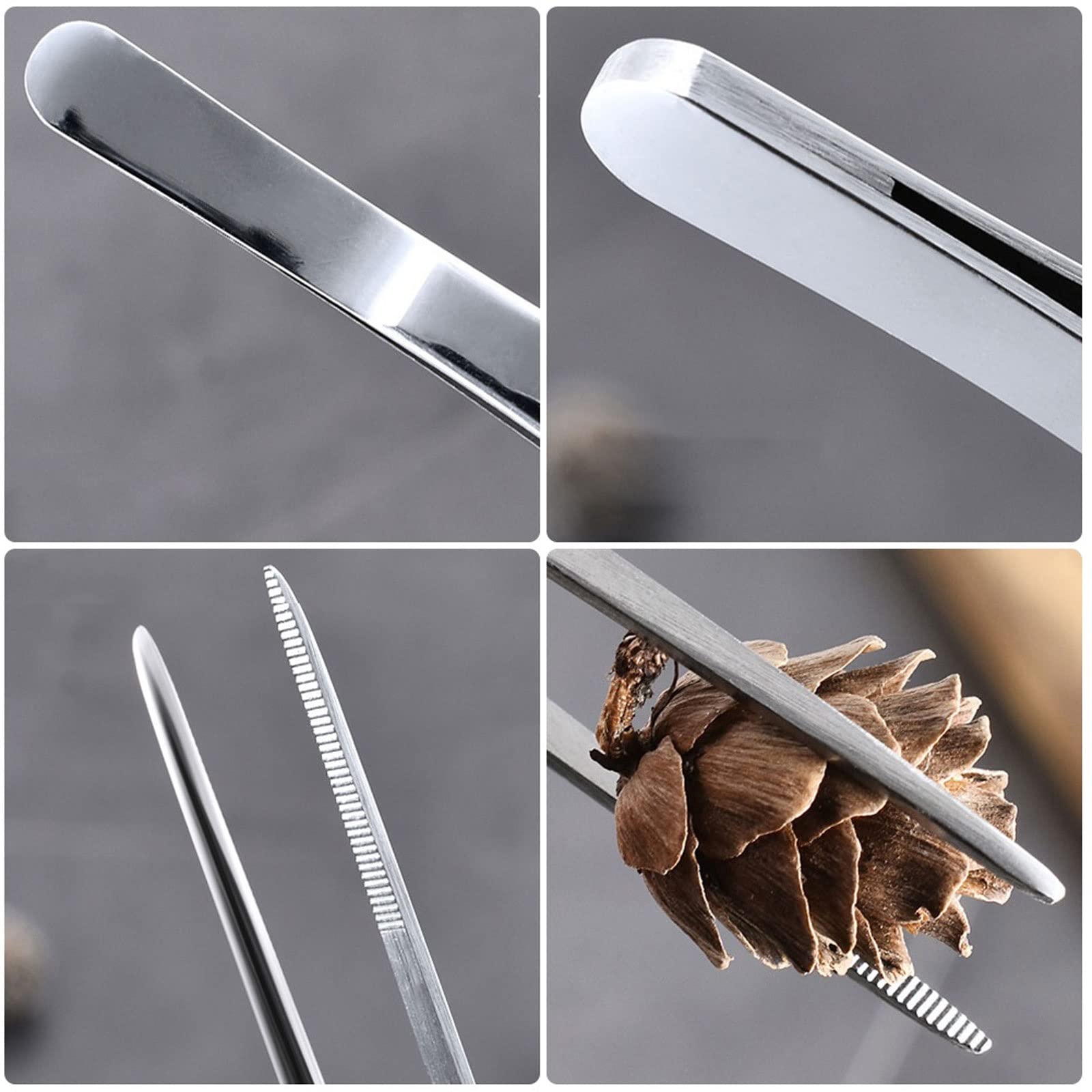 Kochzange 1 Stück Größen Küchenpinzette BBQ Lebensmittel Pinzette Clip Zange Edelstahl Tragbar für Picknick Fleisch Grill (30cm)