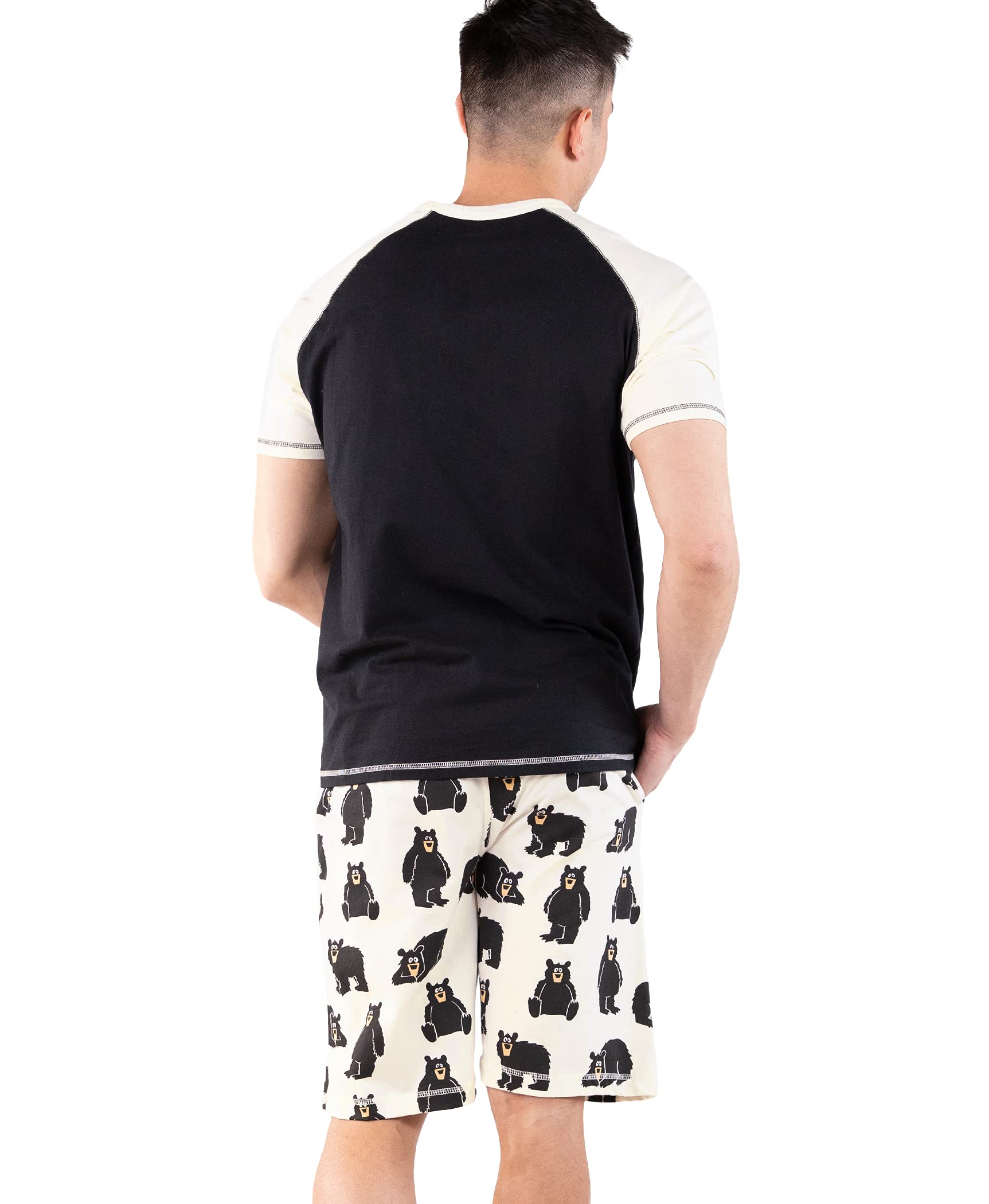Lazy One Herren Schlafshorts Set, Passende Nachtwäsche Shirt und Short Set für Männer, Baumwolle Pyjama Shorts und T-Shirt