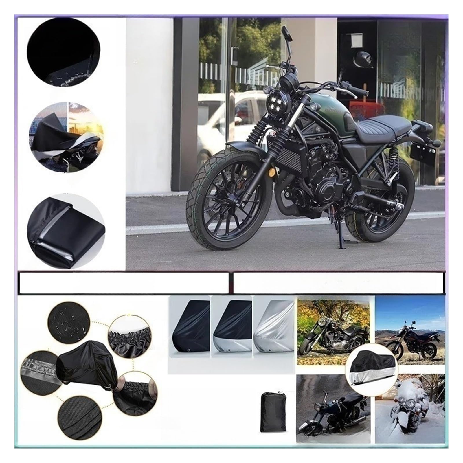 Motorräder Für DREAMWING CL500 Motorrad Abdeckungen Motoren Schutz Abdeckung Indoor Outdoor Zubehör Motorradplane Motor Mope