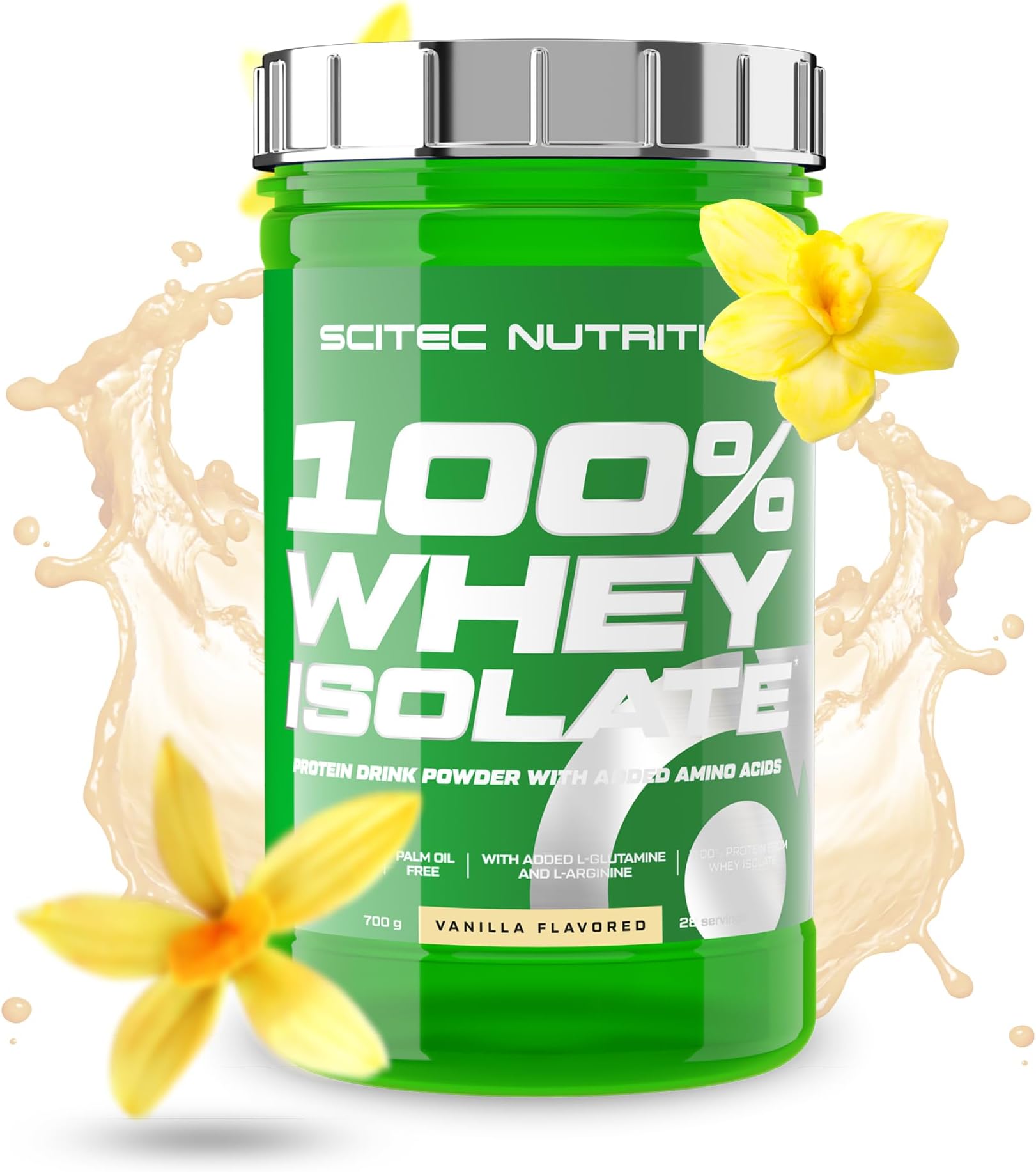 Scitec Nutrition 100% Whey Isolate – Pure Protein Power with BCAAs – Glutamine & Arginine – Sugar & Gluten Free Formula, 700 g, Vanilla