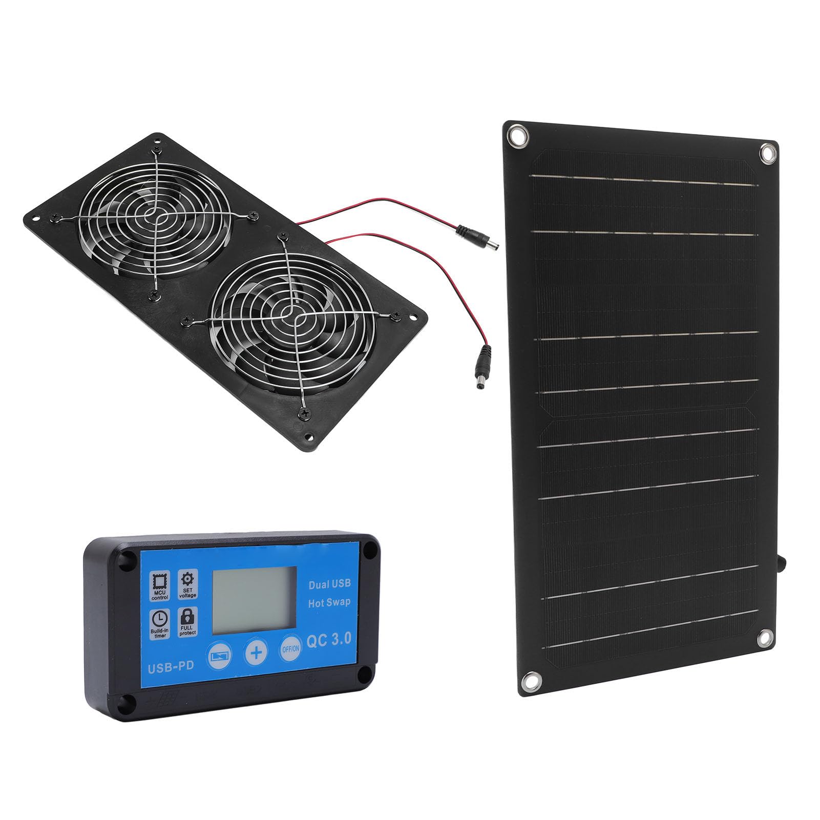 Cocoarm Panel Słoneczny Wentylator Wyciągowy, 20W z Regulatorem Czasu