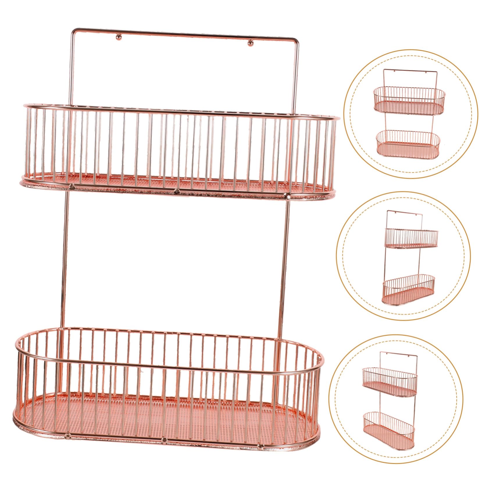 CHILDWEET Wandmontiertes Gewürzregal aus Eisen ohne Bohren Hängeregal Küchenorganizer für Bad Balkon und Schlafzimmer