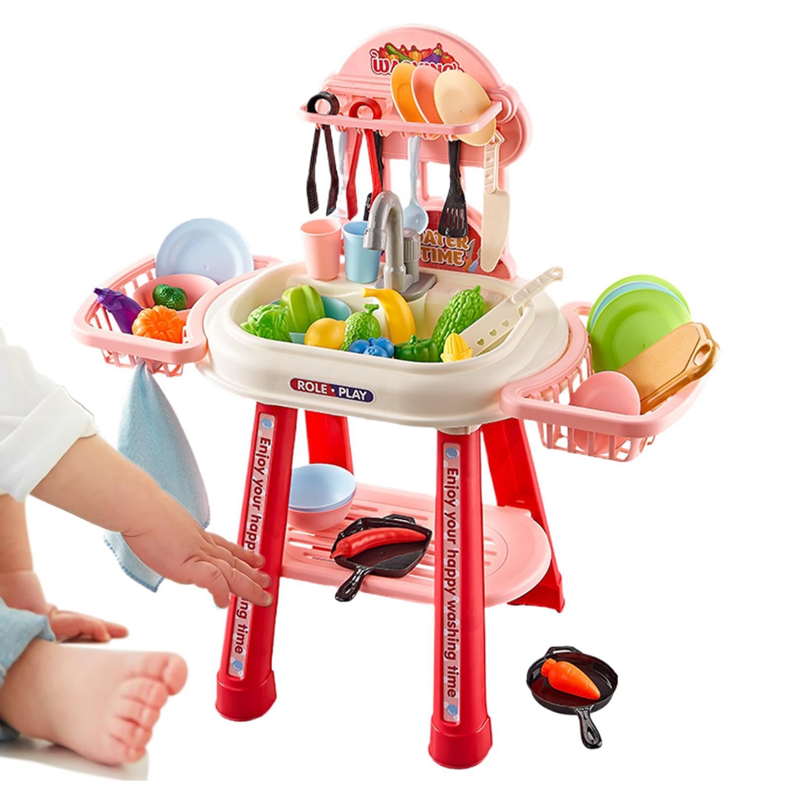 Lavello Giocattolo Set di 52 Pezzi Divertente ed Educativo per Giochi di | giocattolo con acqua per Compleanno, Festa dei Bambini, Capodanno, Bambini e Bambine