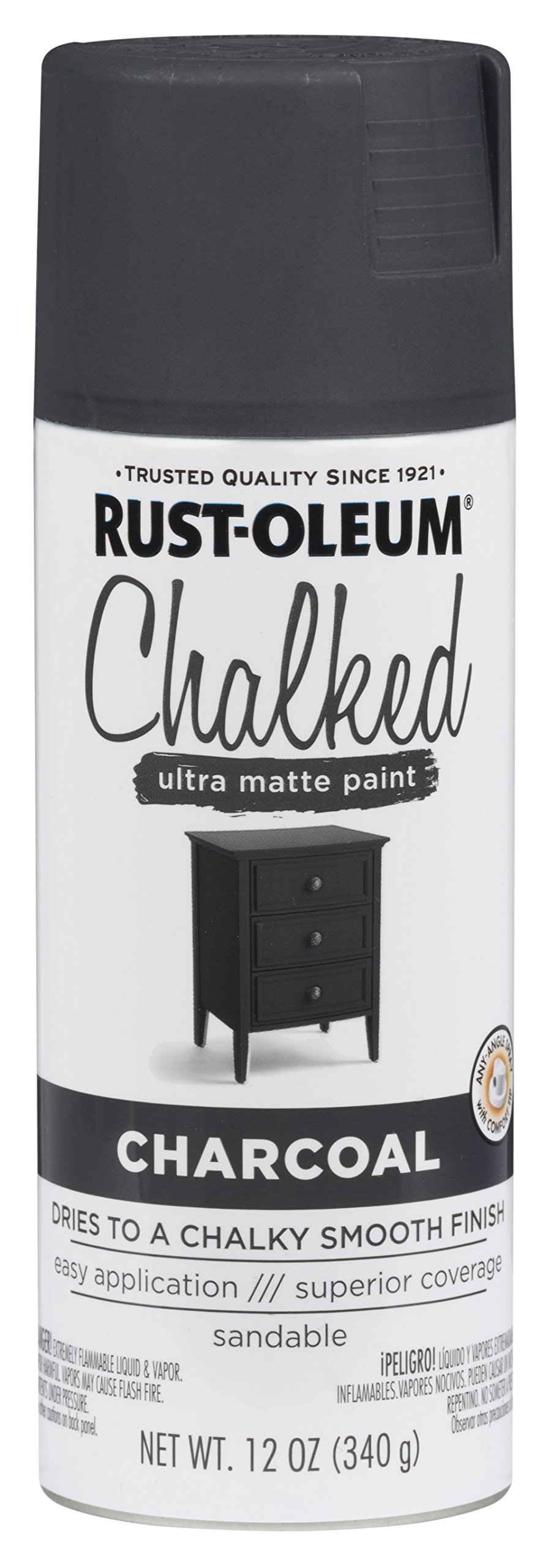 Rust-Oleum302590-2PK Chalked Ultra Matte Spray Paint, 2 Pack, Charcoal, 2 Piece