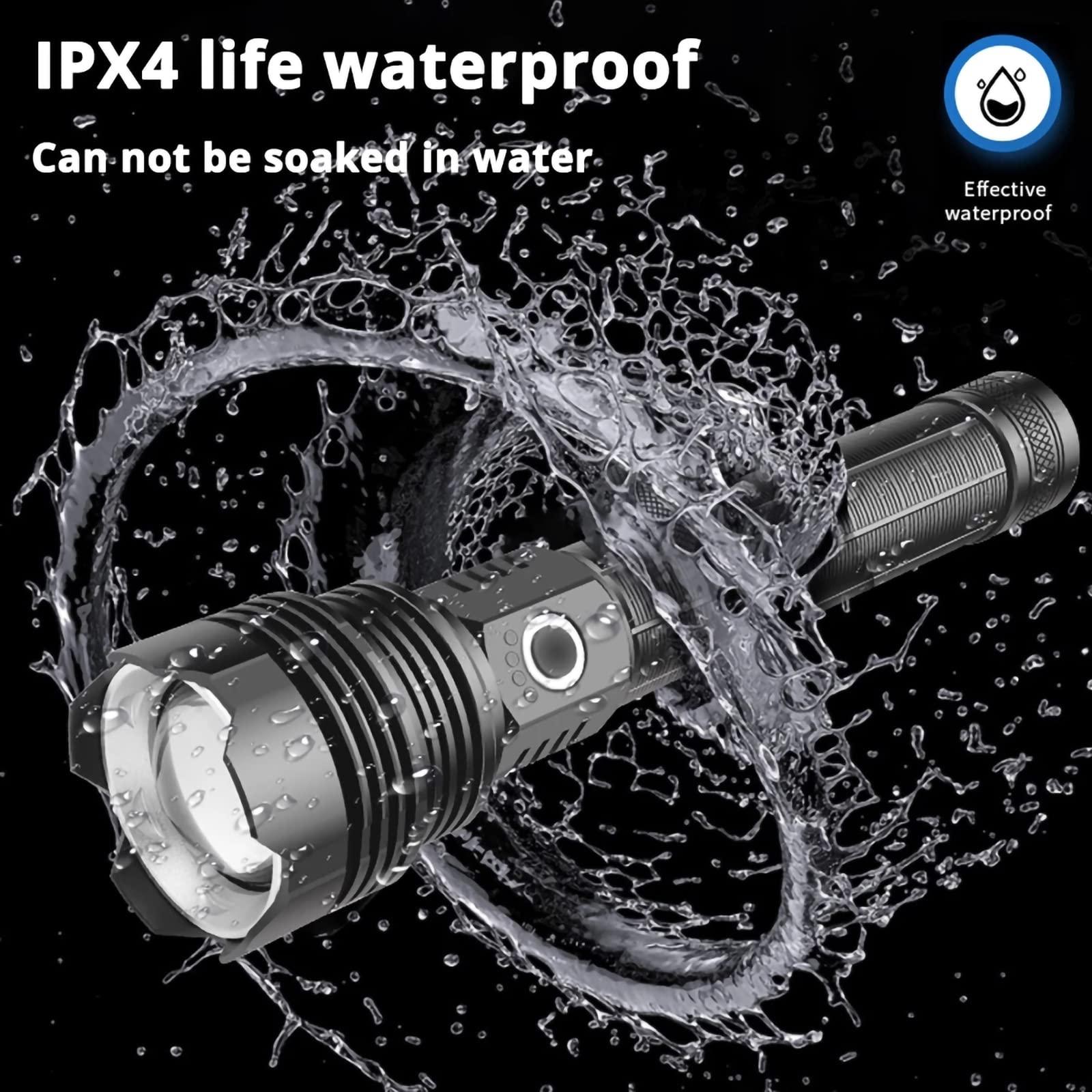 Linterna Frontal LUXJUMPER XHP70 De 7000 Lúmenes, Recargable USB, Zoomable, IPX4, Giratoria 90°, Con 3 Baterías 18650, Para Correr, Pesca, Trabajo Y Emergencias