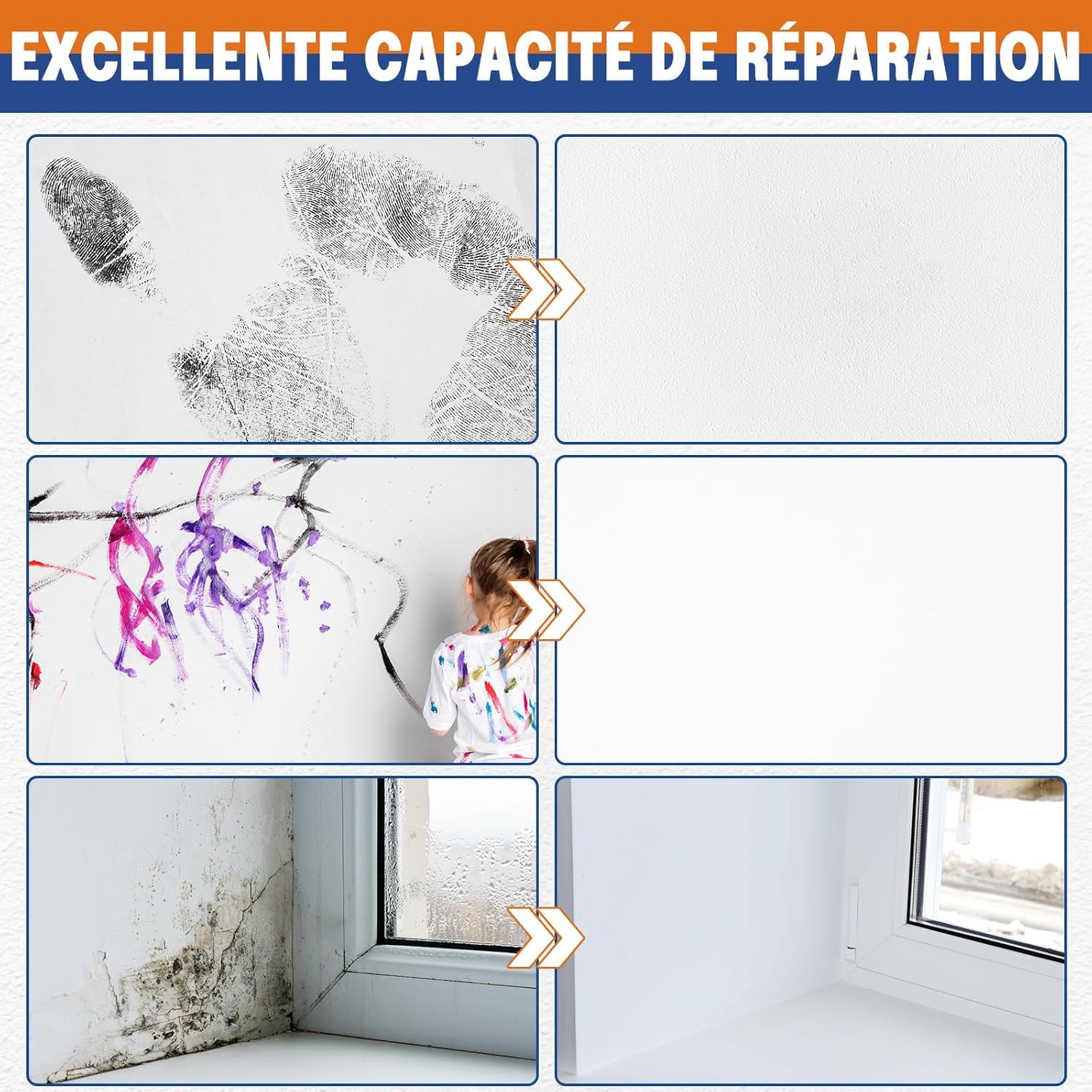 Peinture Blanche Mur et Plafond à Base d'Eau Séchage Rapide 100ml