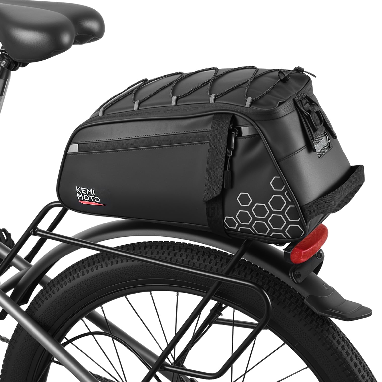 KEMIMOTO 2 in 1 Borse per Bici, 11L Borse Bici Posteriore Laterali, Borsa per Bicicletta Impermeabile in PVC per Strada Bike Mountain Bike, Nero