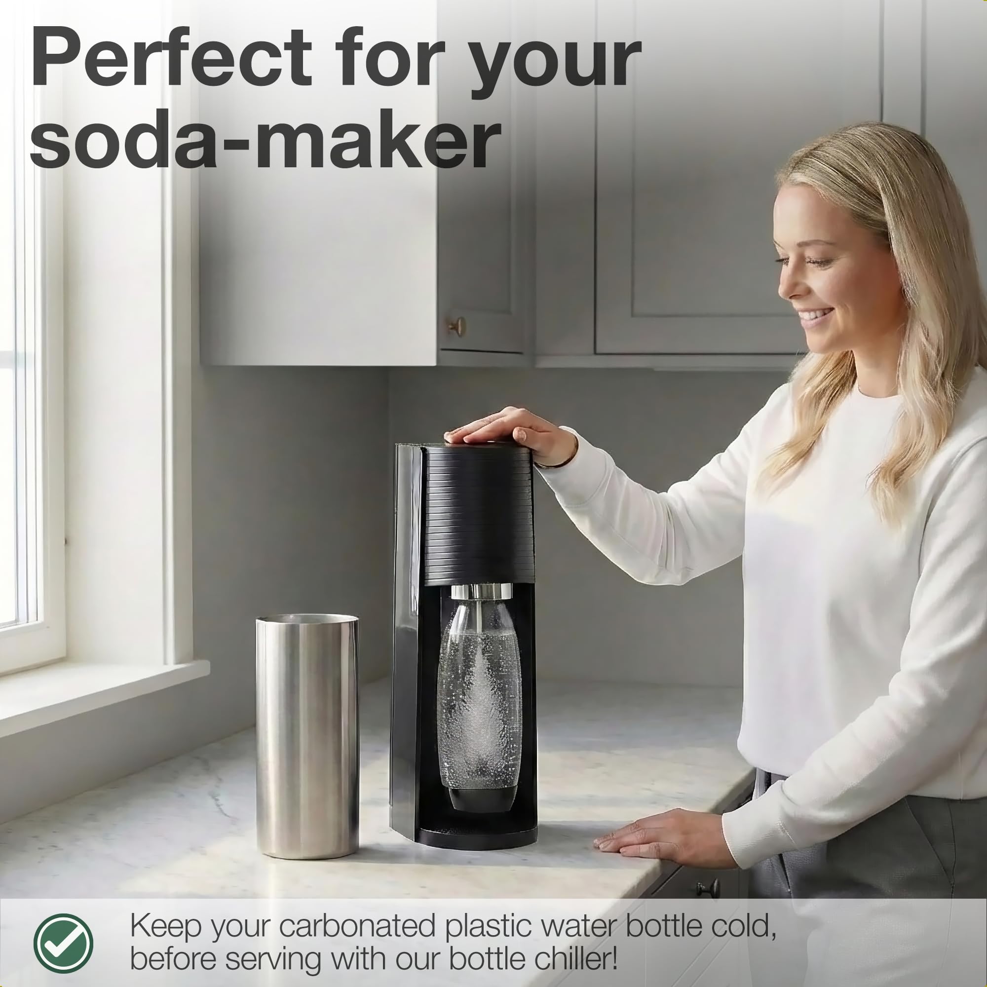 Stainless Steel Wine Chiller - Tall & Slim 9.5" Bottle Cooler — Amazon image 5