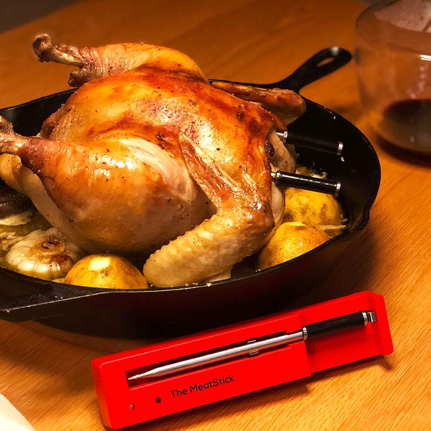 The MeatStick Xtender Set | Smart Wireless Meat Thermometer | 300ft Range Digital Food Probe with Bluetooth | for Smoking, Grilling, BBQ, Air Fryer, Deep Frying, Oven, SousVide, Rotisserie