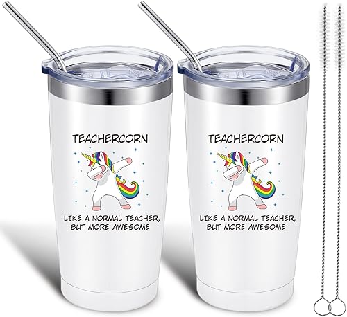 Miniatura 1 de 2 vasos de unicornio para profesores, regalos de graduación, regalo de agradecimiento para profesores, ideal para el día del maestro, cumpleaños,